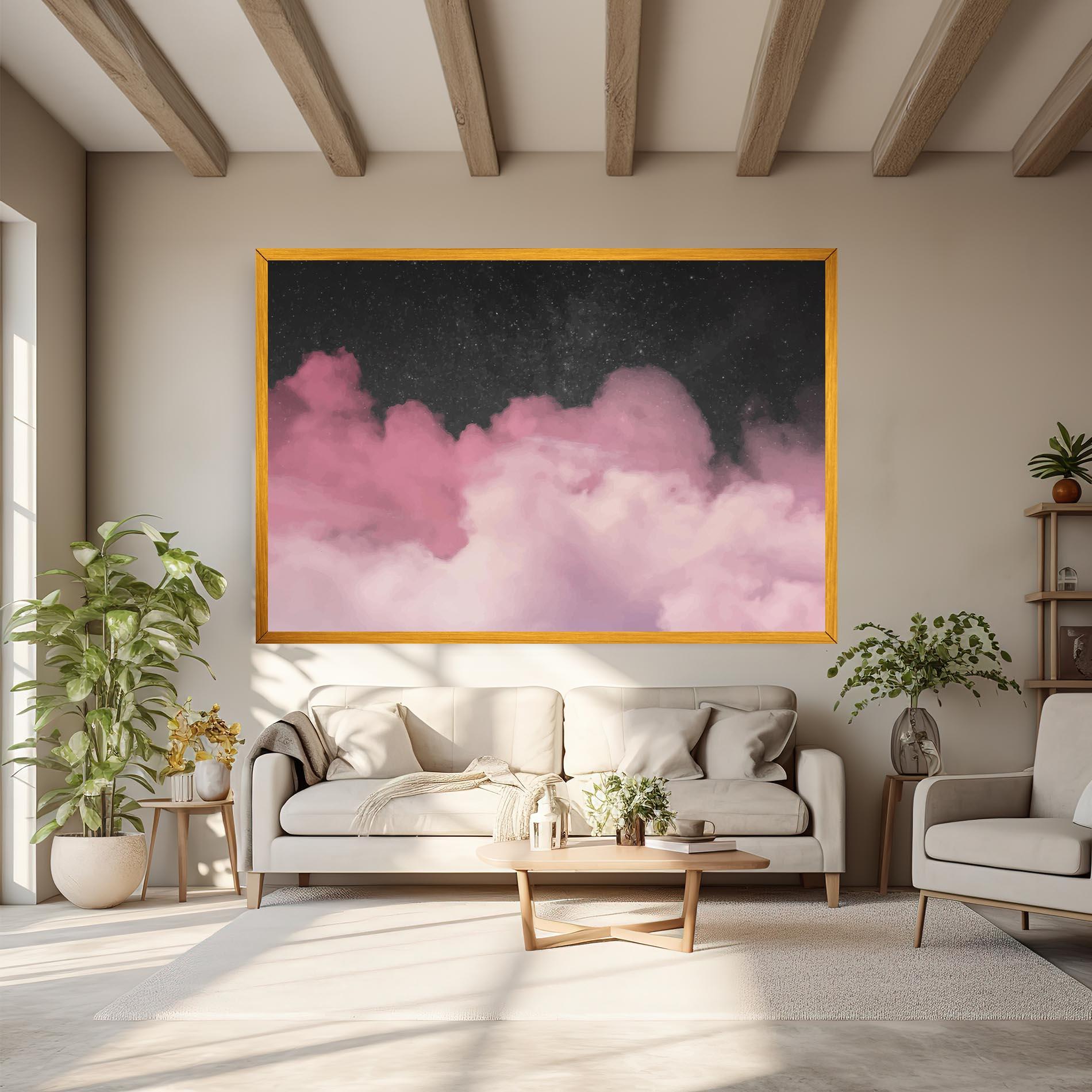 Картина на платно Clouds Watercolor Purple mockup 6