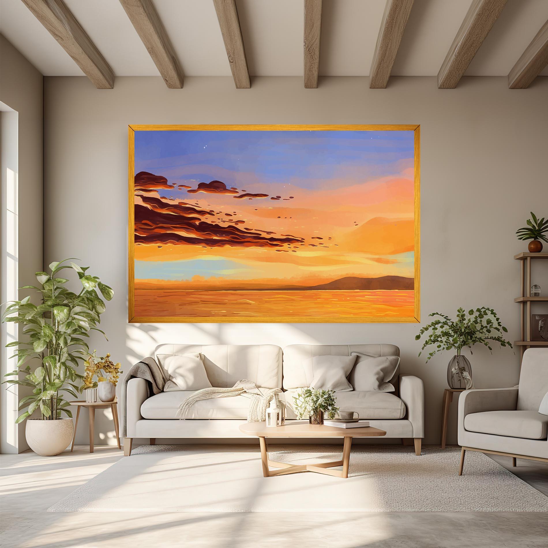 Картина на платно Dark Cloud Sunset mockup 6