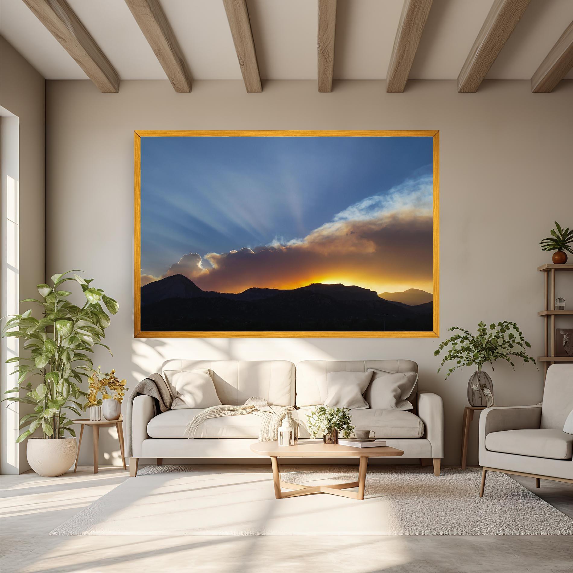 Картина на платно Mountain Silhouette Sunrise mockup 6