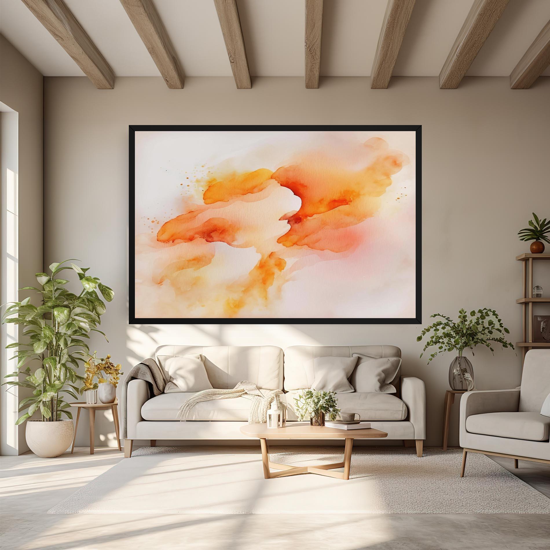 Картина на платно Abstract Orange Cloud mockup 6