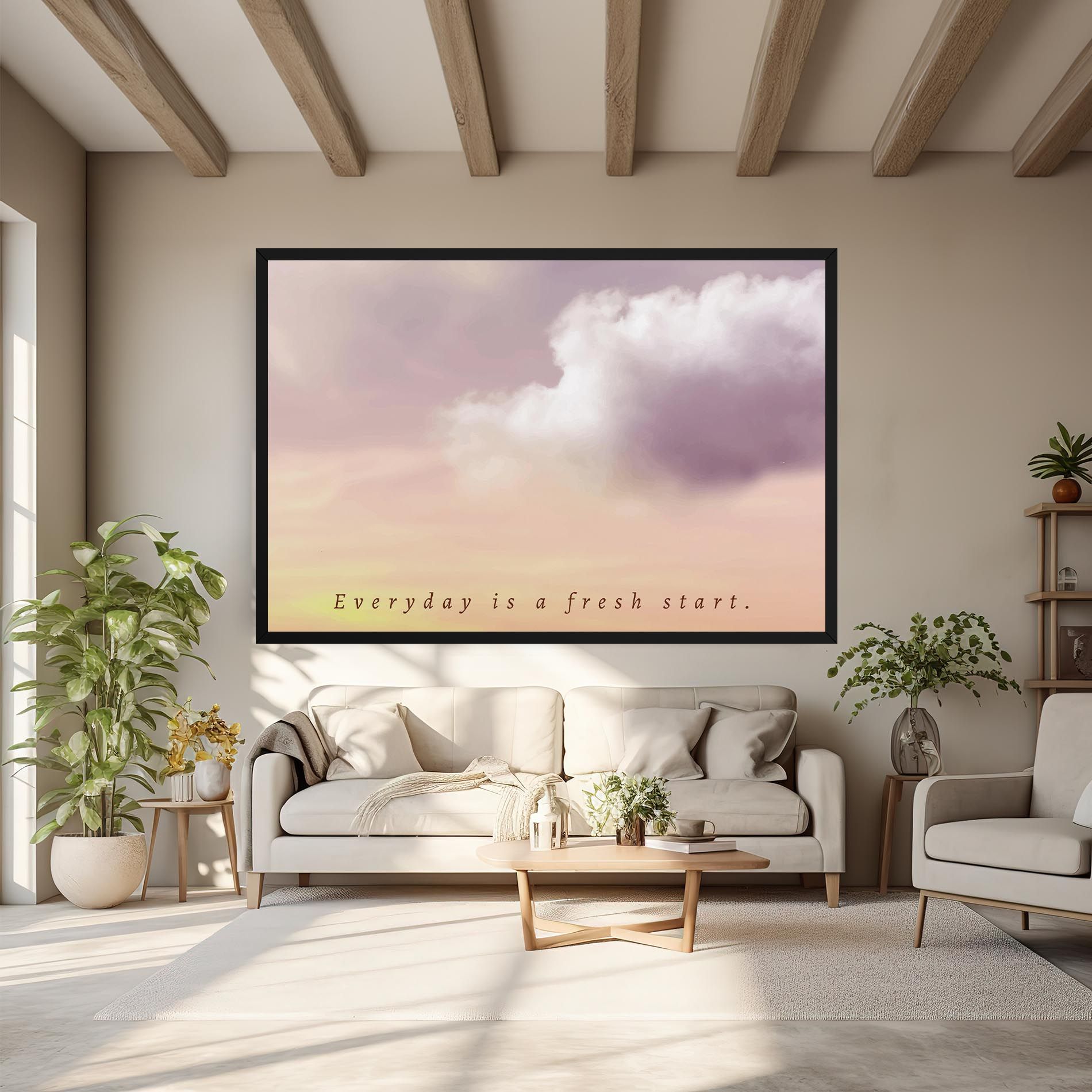 Clouds Text Cream mockup 6