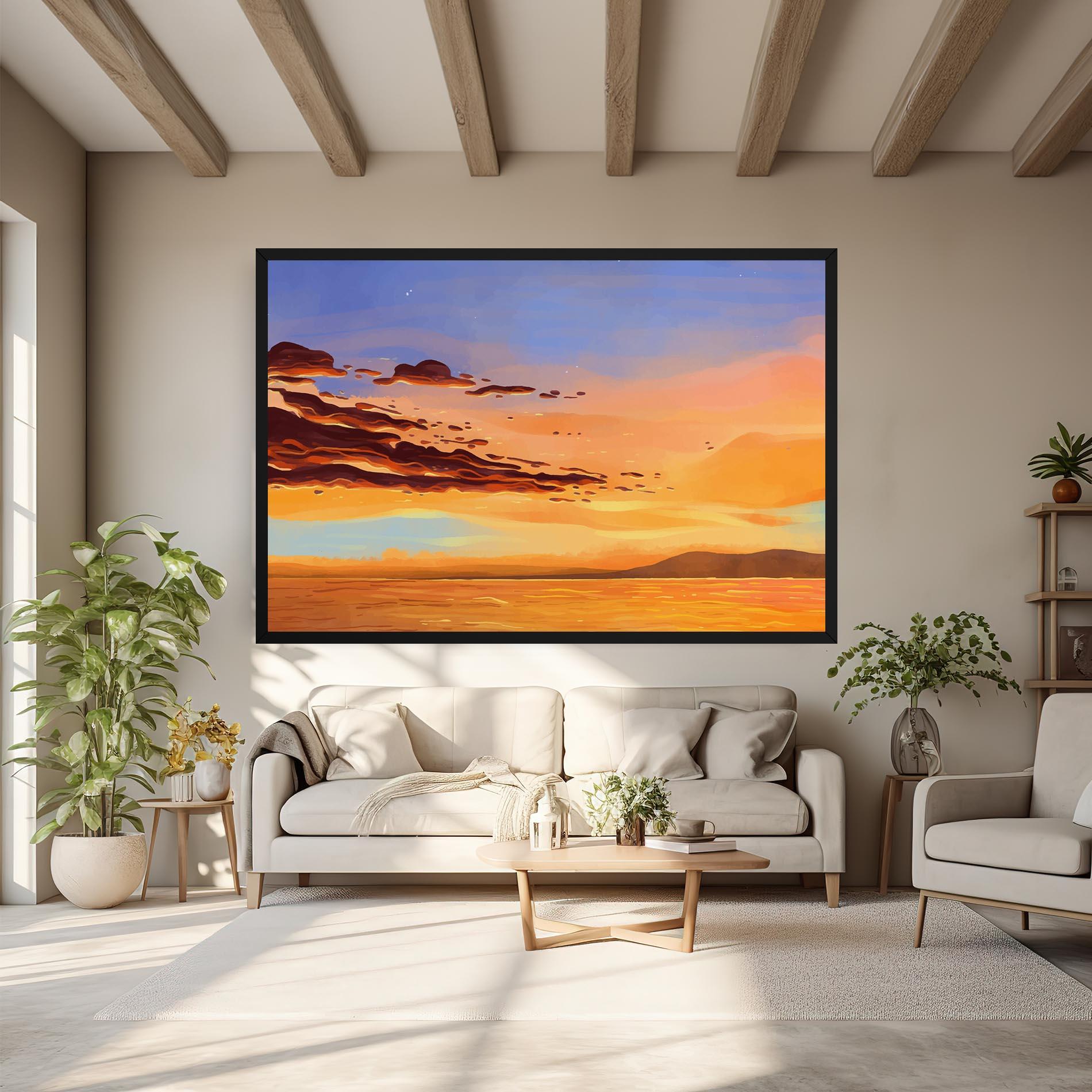 Картина на платно Dark Cloud Sunset mockup 6