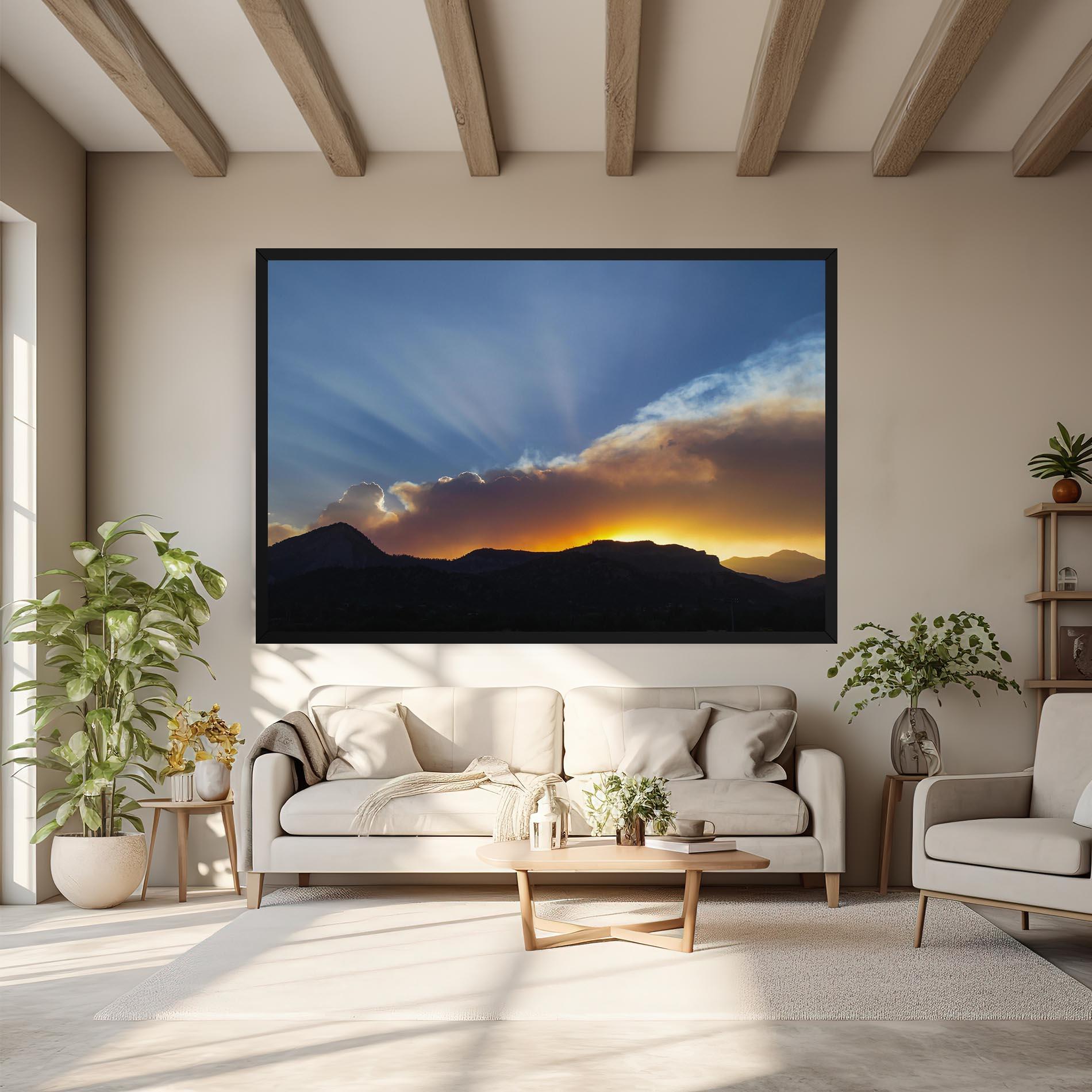 Картина на платно Mountain Silhouette Sunrise mockup 6