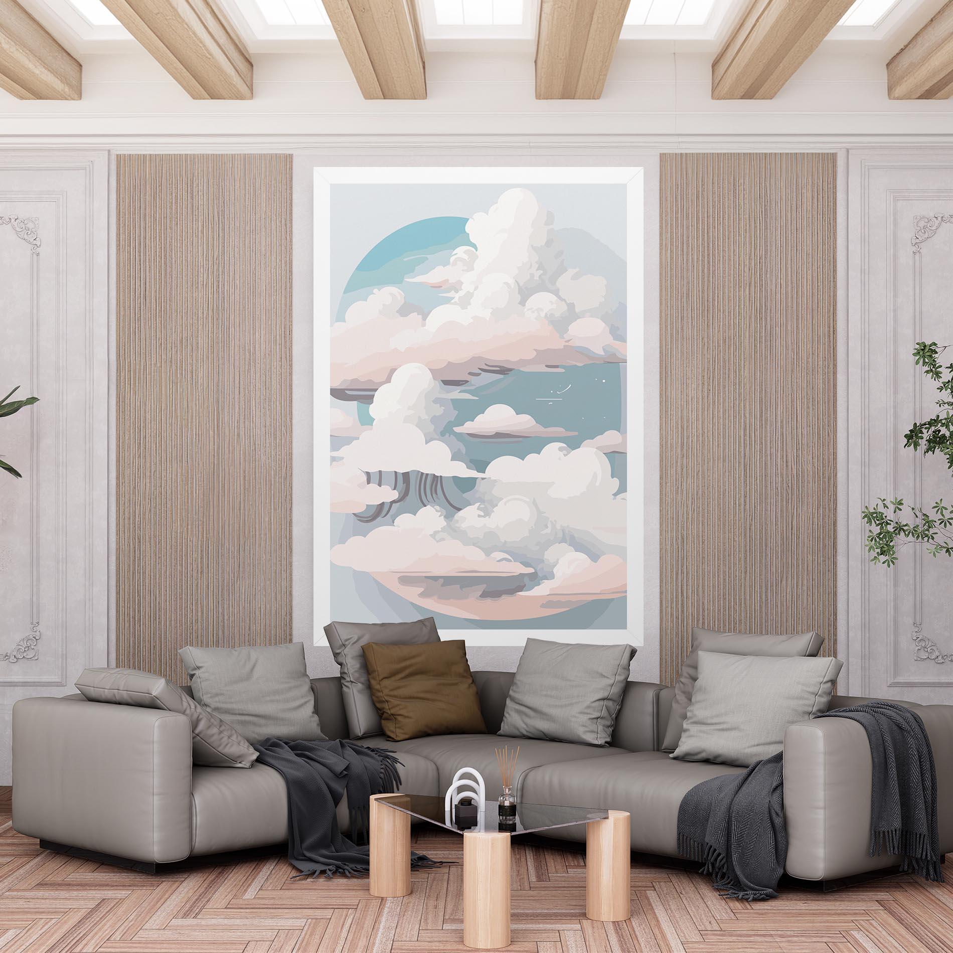 Картина на платно Cloud White Art mockup 6