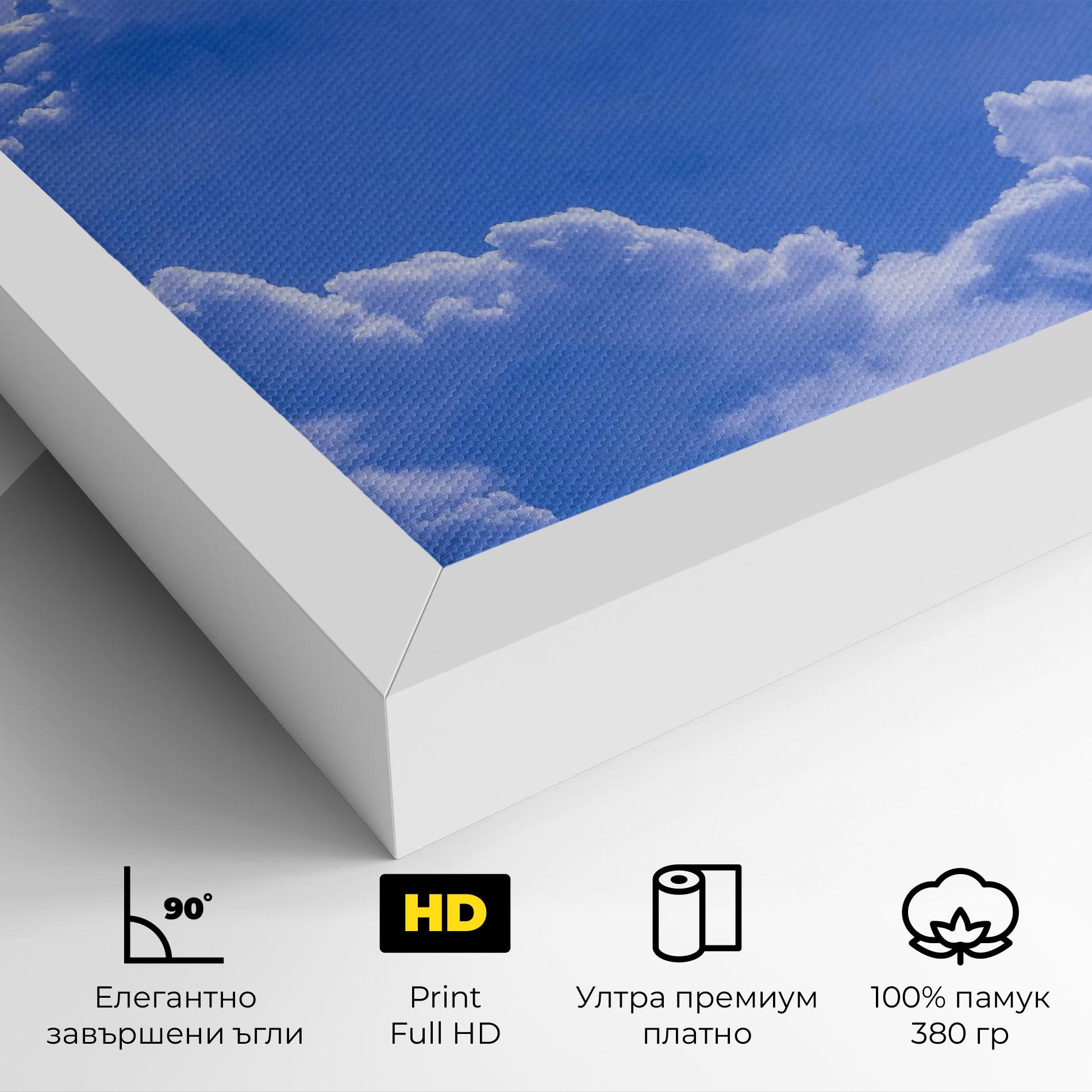 Картина на платно Big Blue Cloud mockup 4