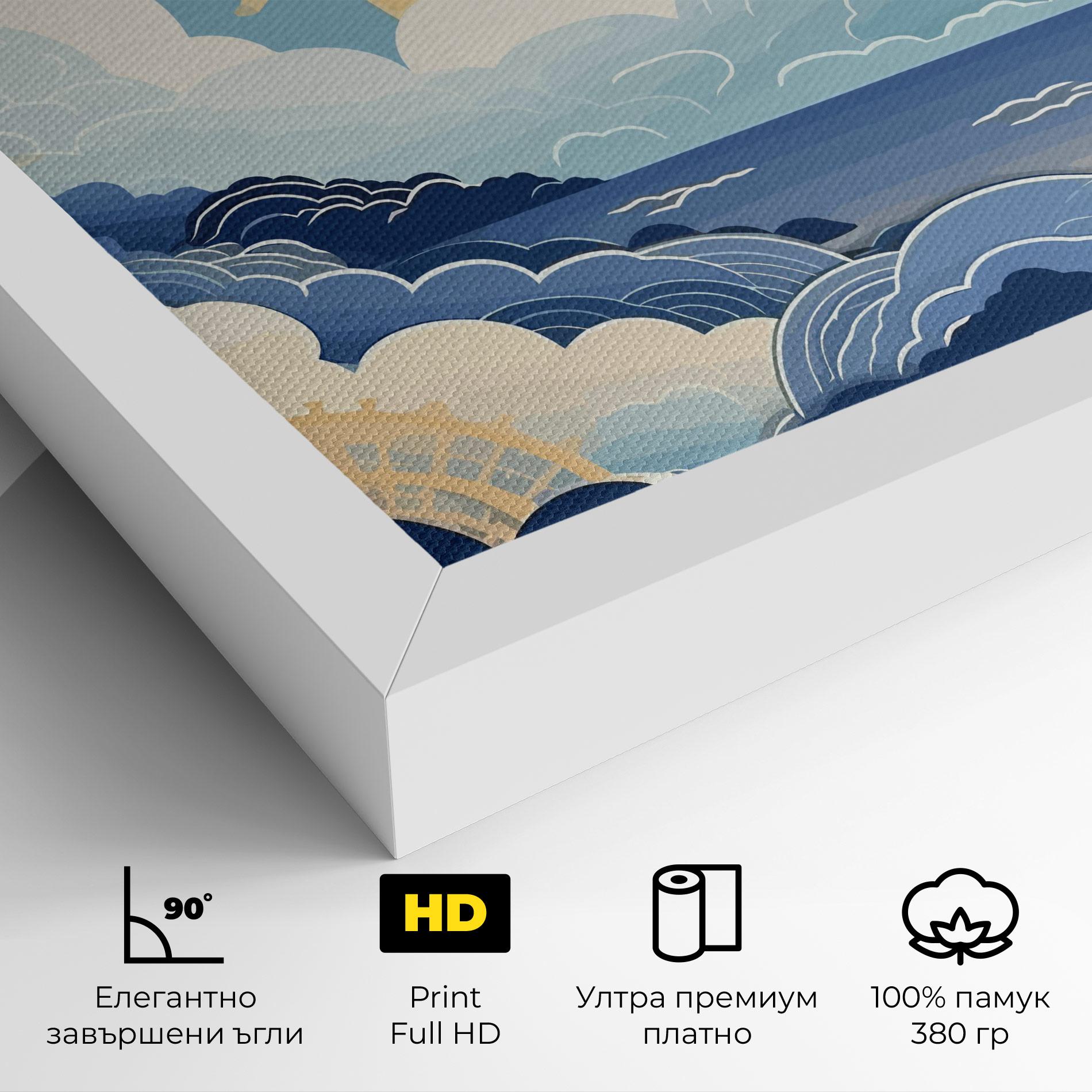 Картина на платно Big White Clouds mockup 4