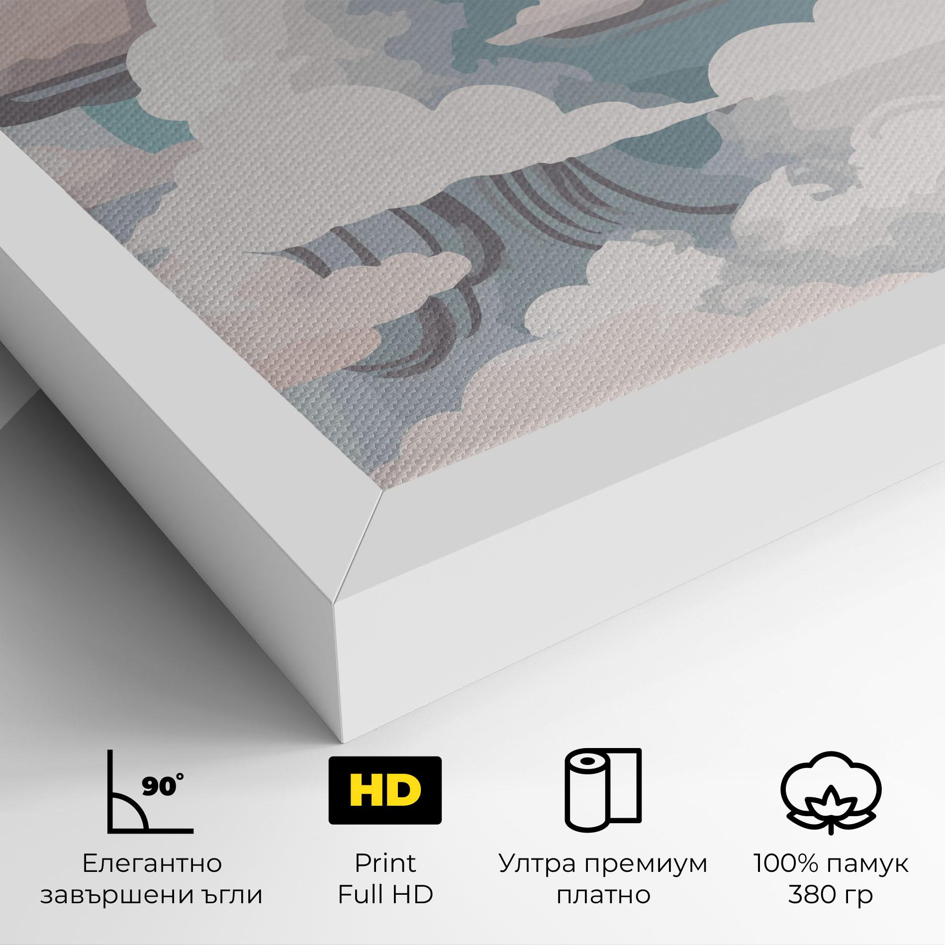 Картина на платно Cloud White Art mockup 4