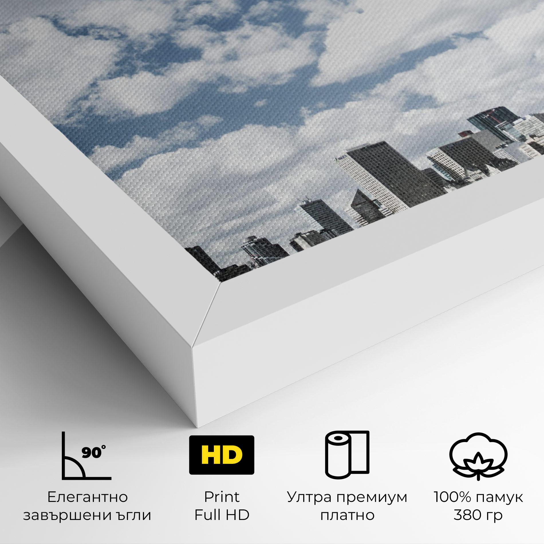 Картина на платно Clouds Over City mockup 4