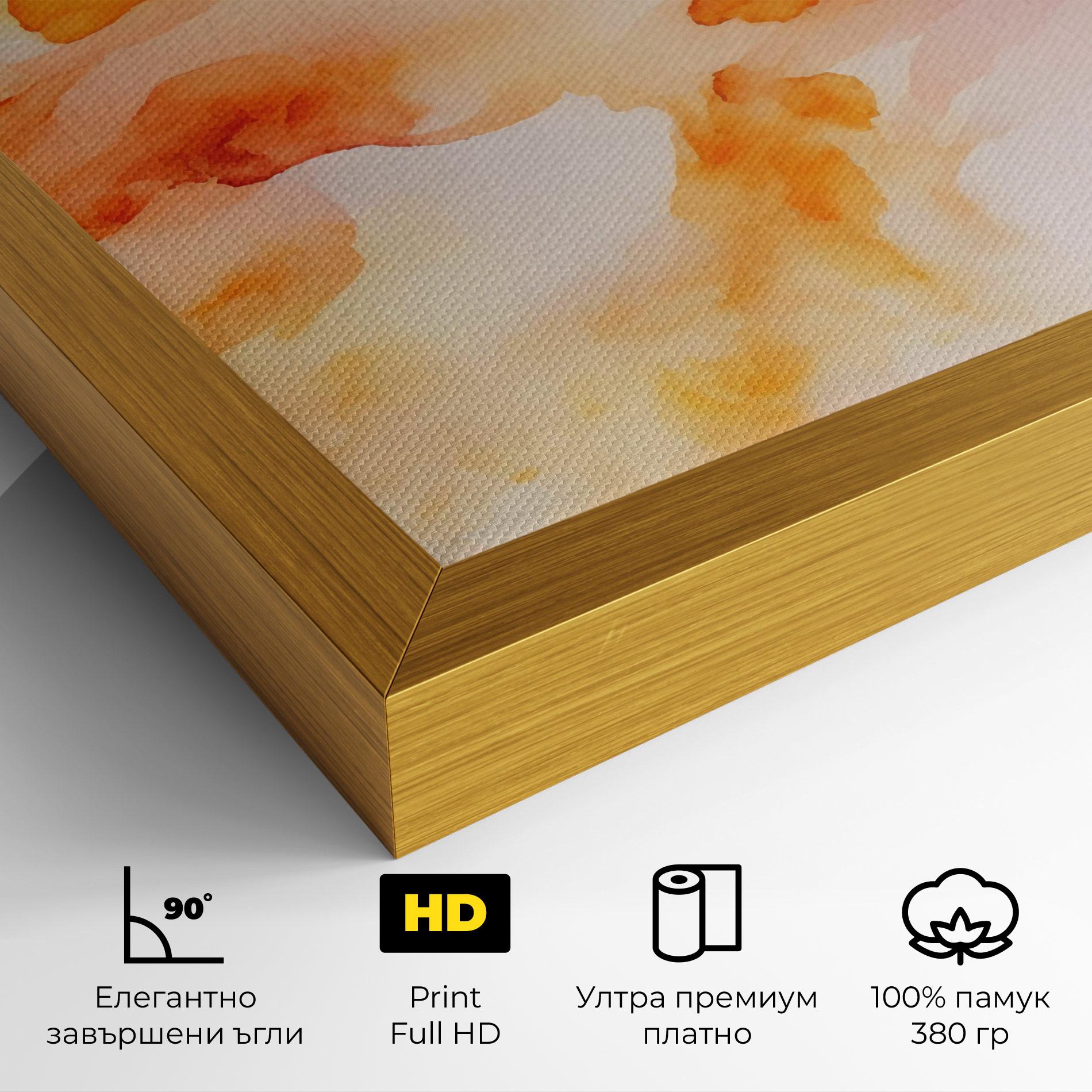 Картина на платно Abstract Orange Cloud mockup 4
