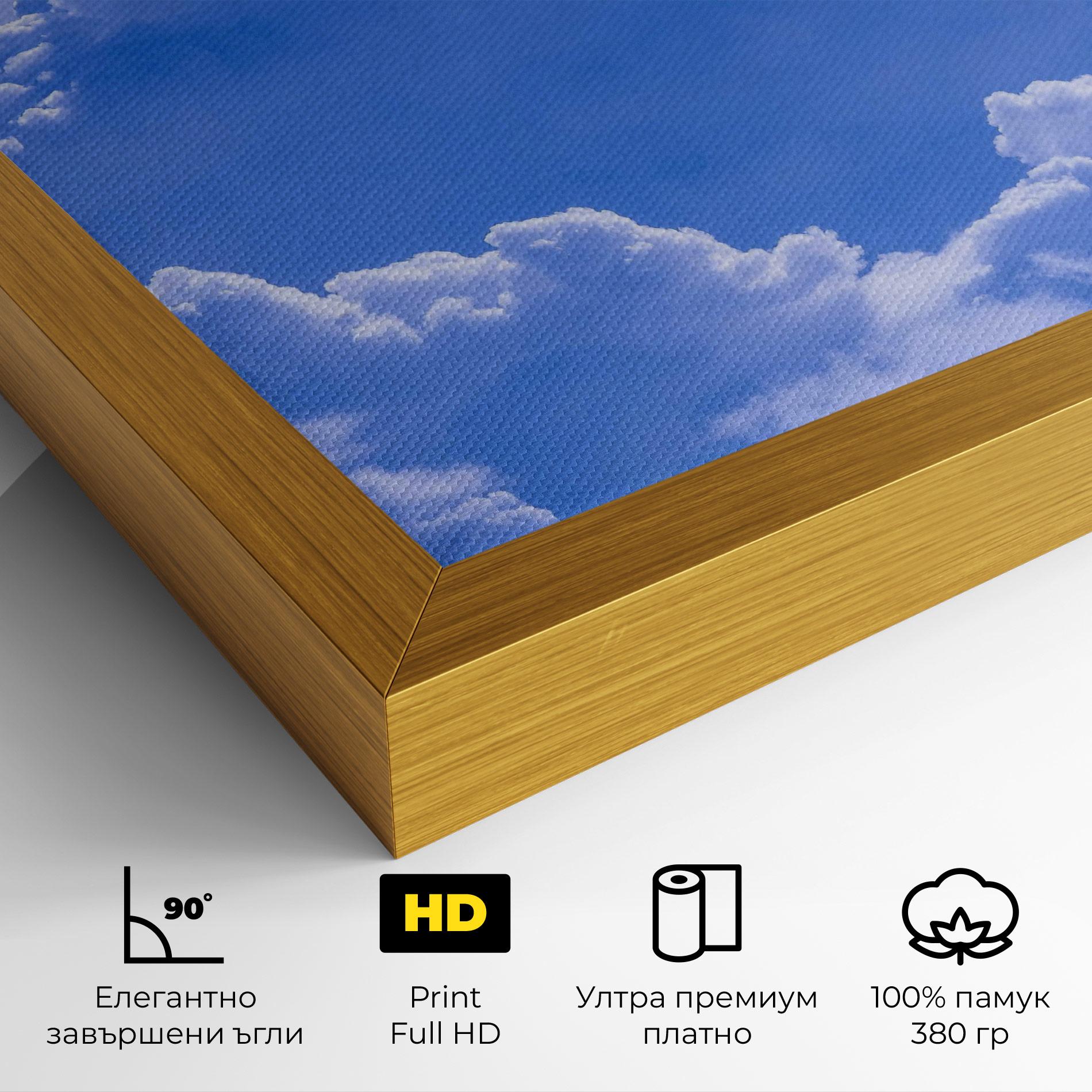Картина на платно Big Blue Cloud mockup 4