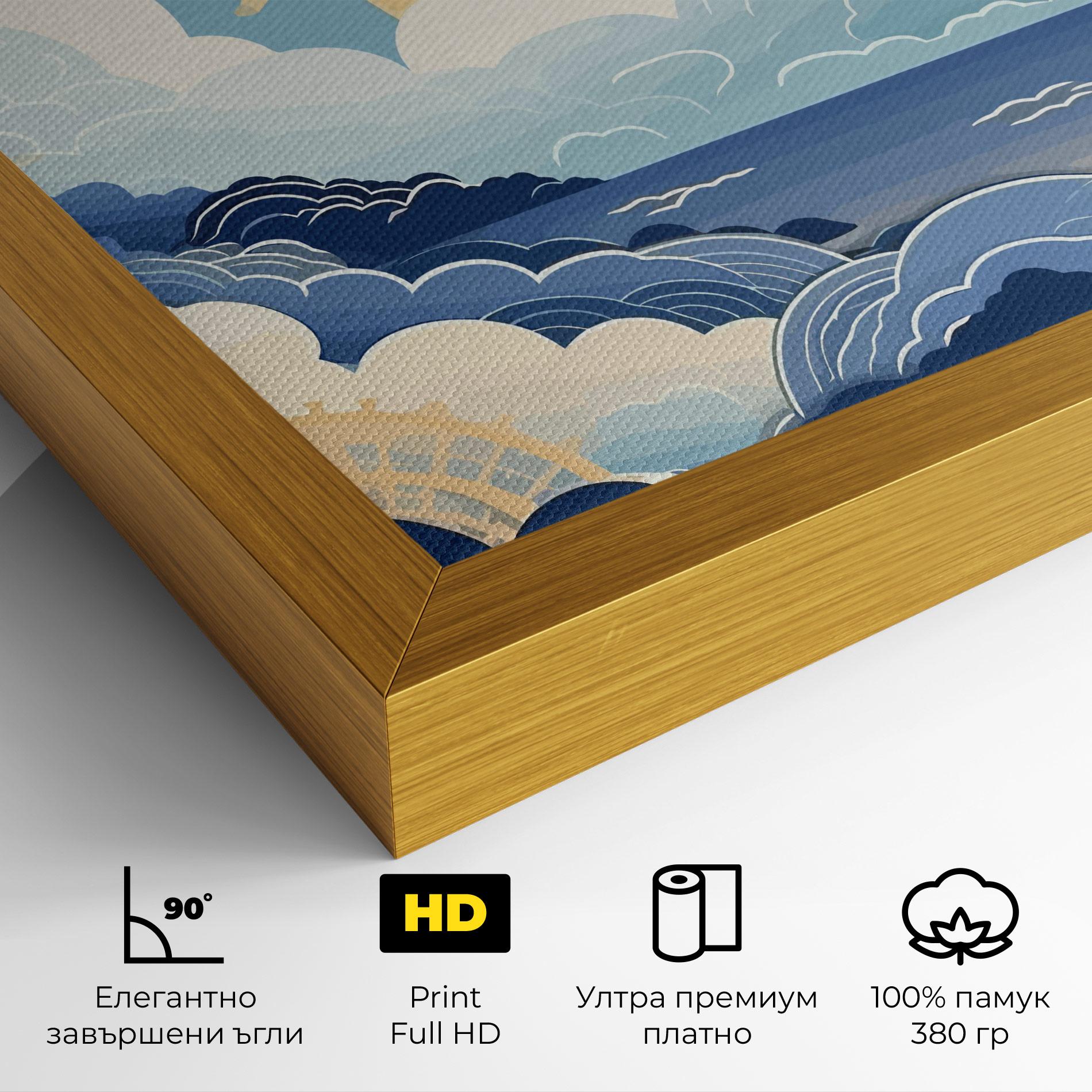 Картина на платно Big White Clouds mockup 4