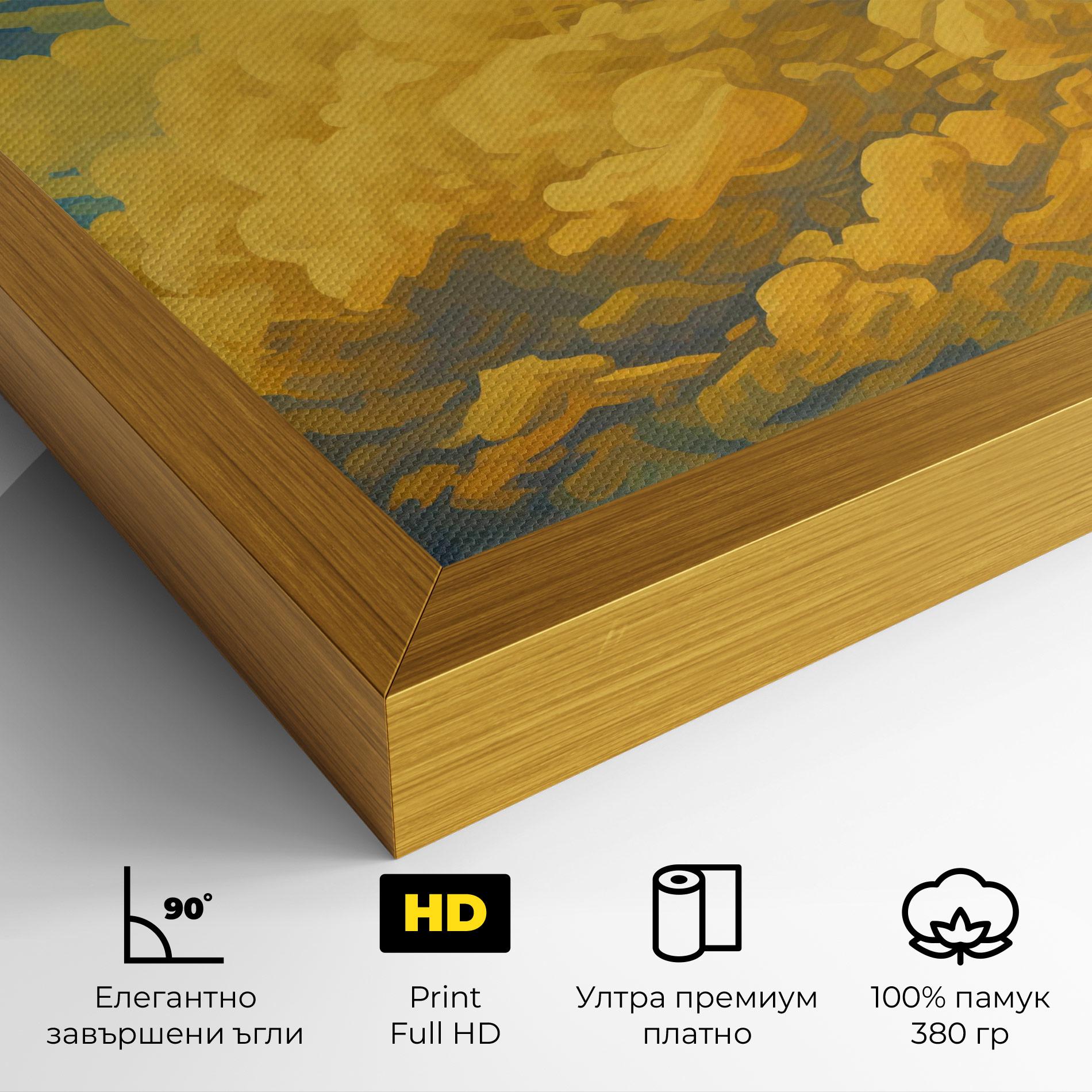 Картина на платно Big Yellow Cloud Art mockup 4