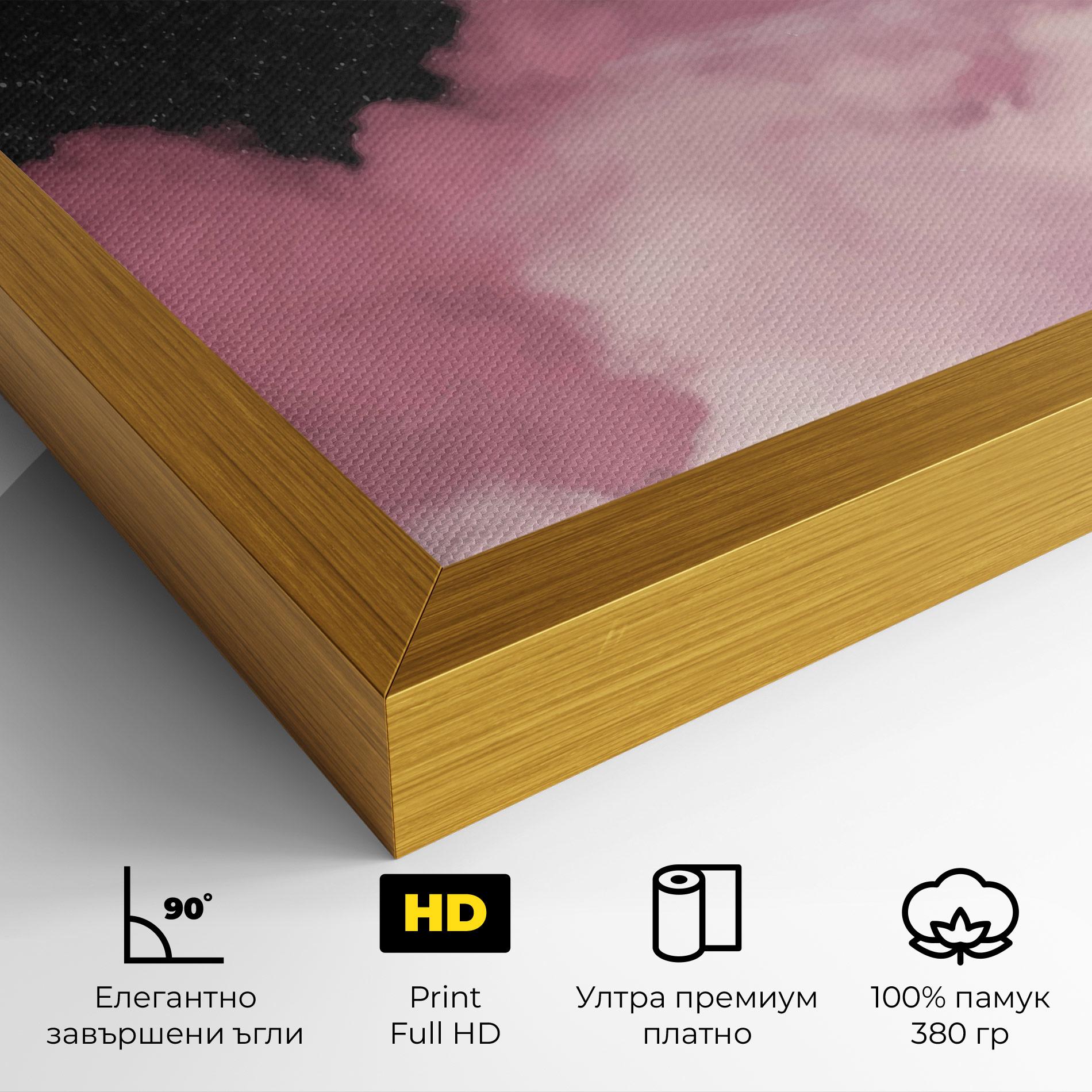 Картина на платно Clouds Text Pink mockup 4