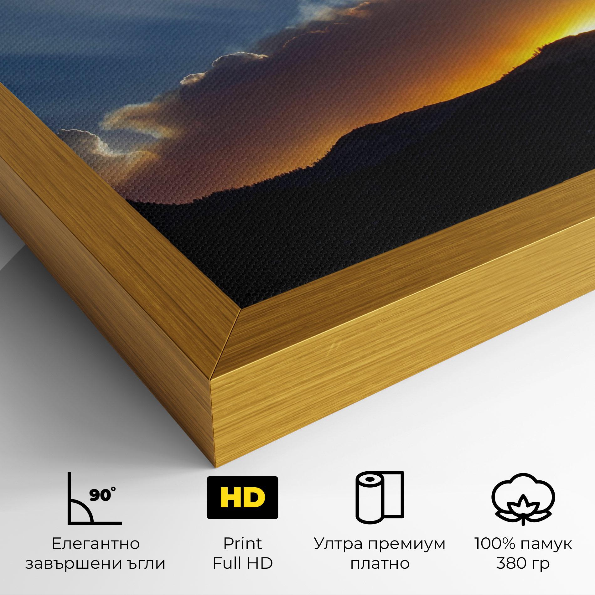 Картина на платно Mountain Silhouette Sunrise mockup 4