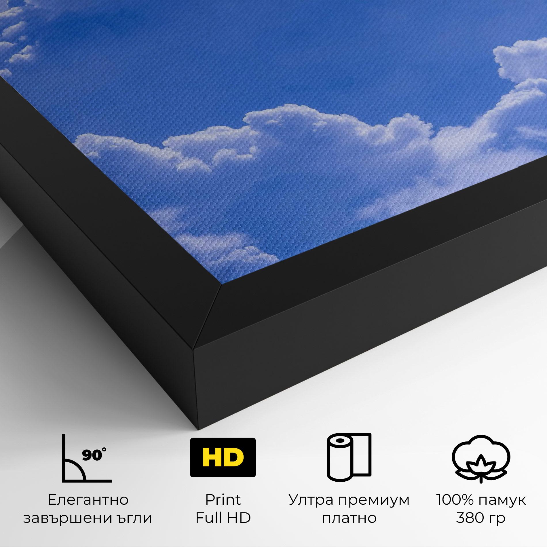 Картина на платно Big Blue Cloud mockup 4
