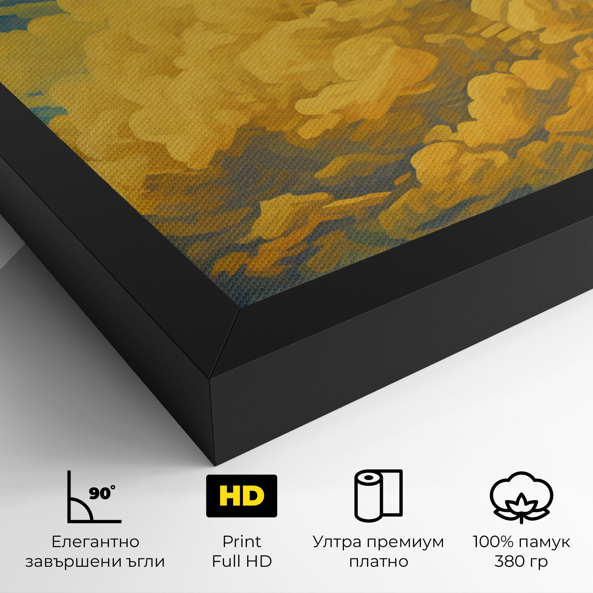 Картина на платно Big Yellow Cloud Art mockup 4