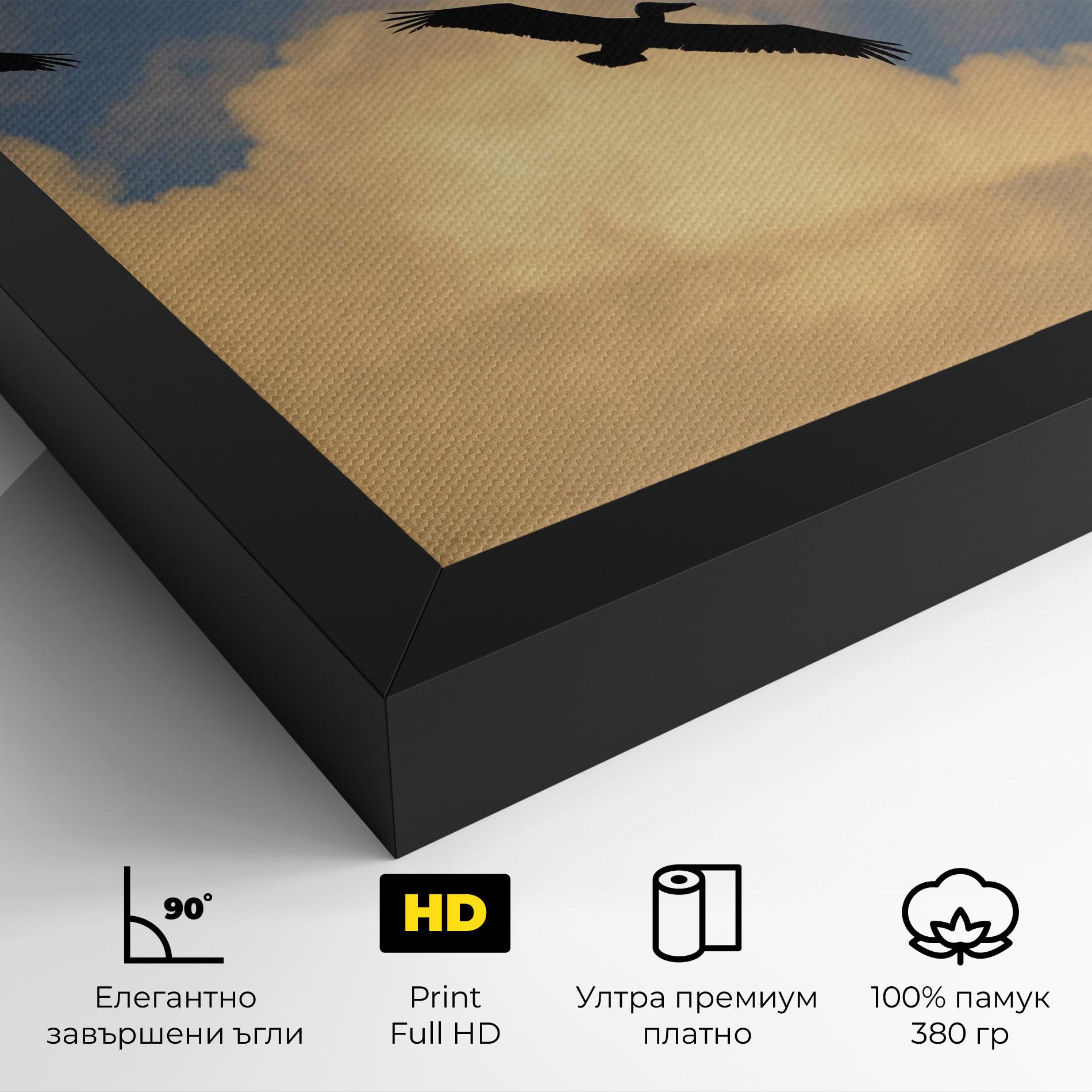 Картина на платно Bird Shilouette Cloud mockup 4