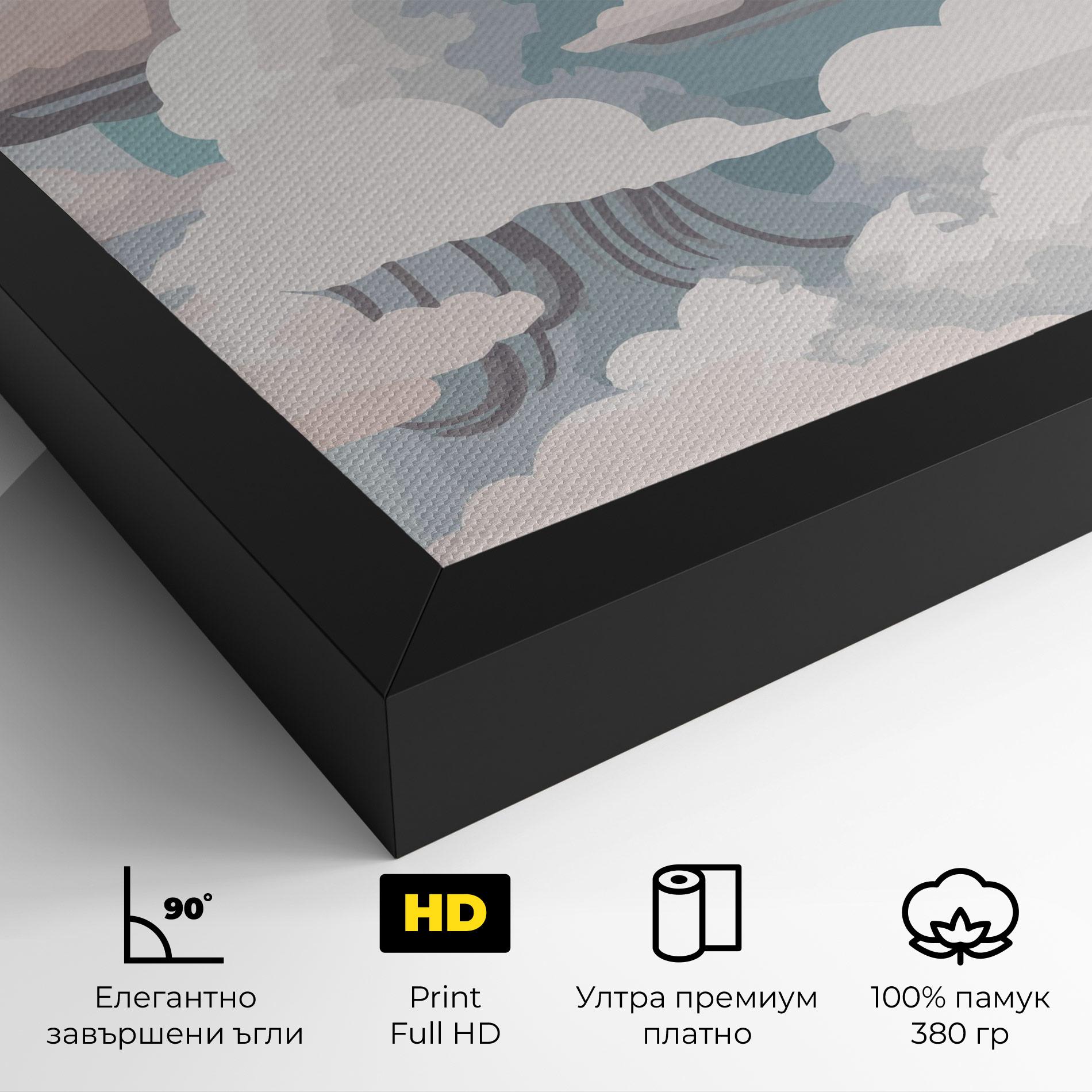 Картина на платно Cloud White Art mockup 4