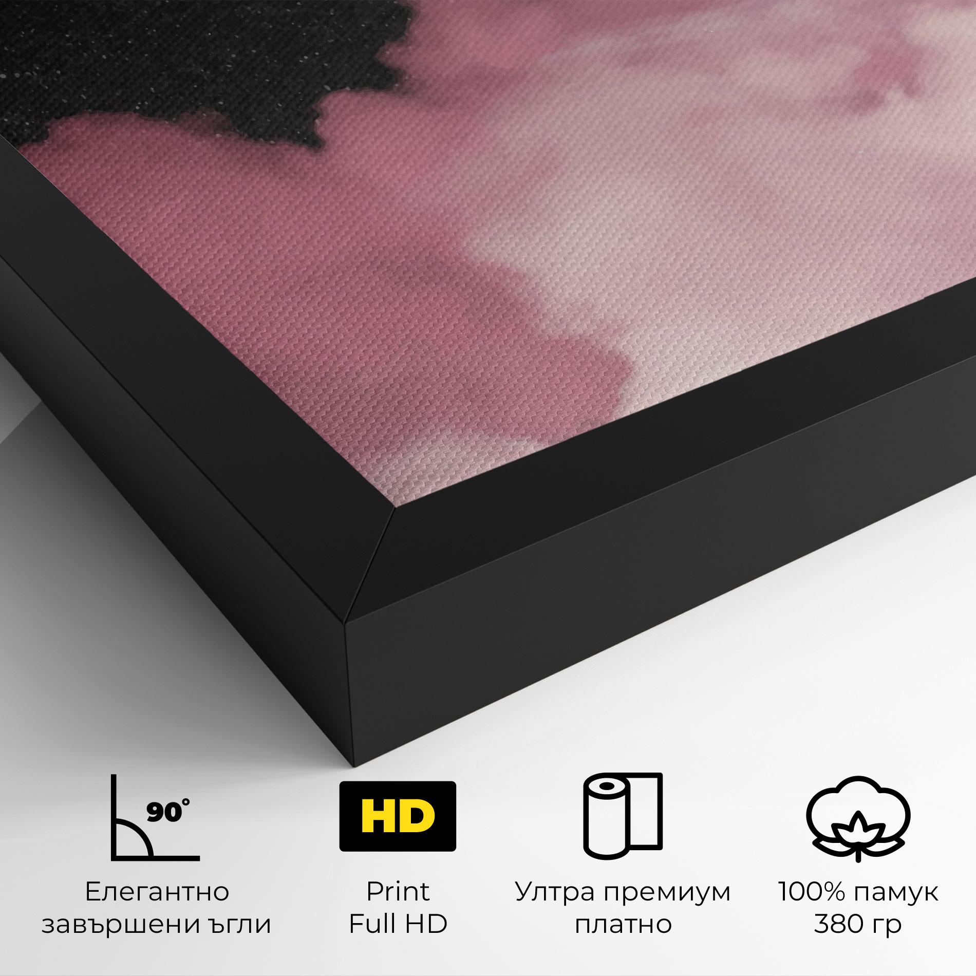 Картина на платно Clouds Text Pink mockup 4