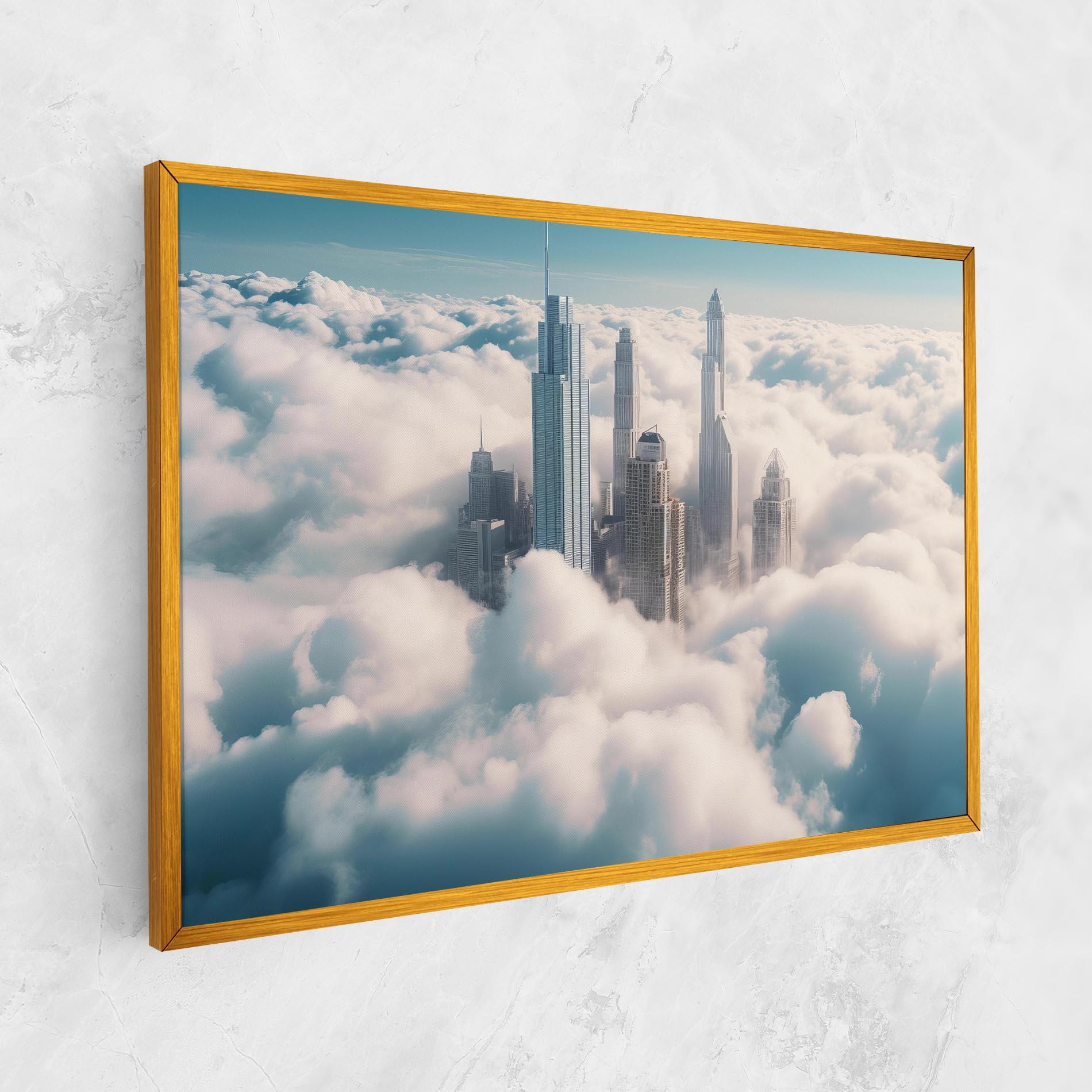 Картина на платно City Above Clouds mockup 1
