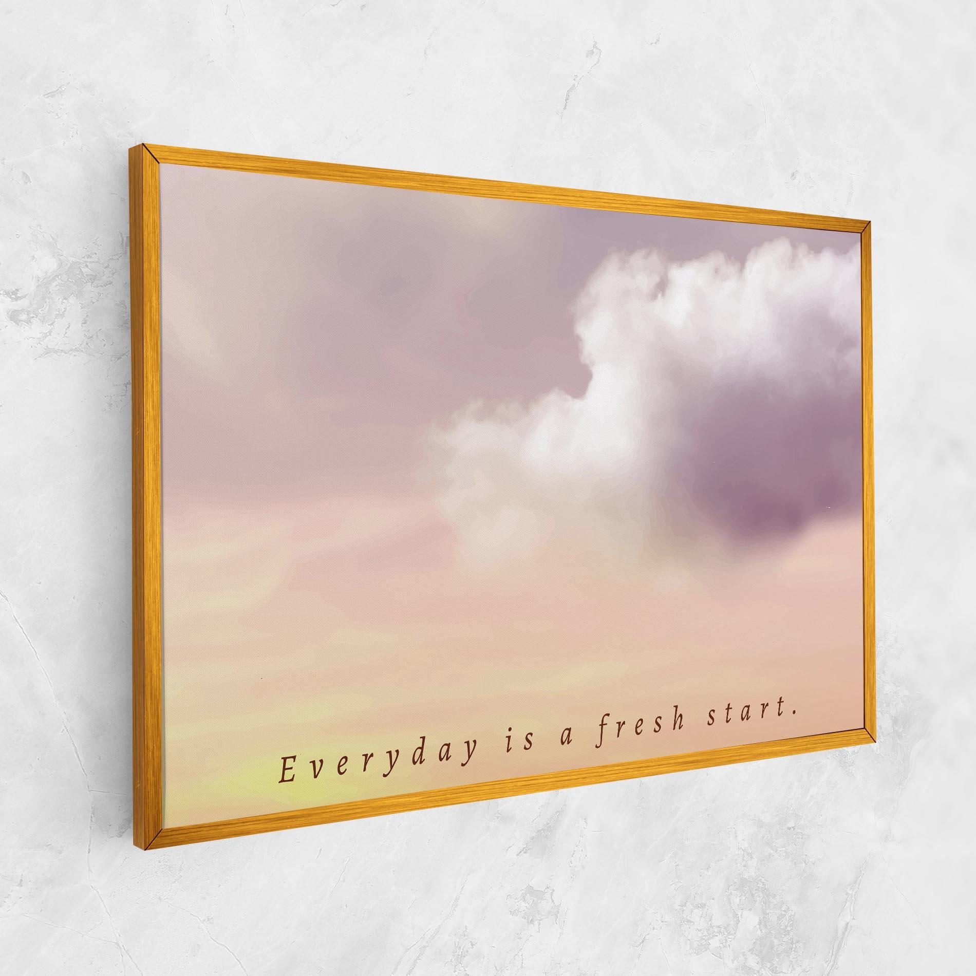 Картина на платно Clouds Text Cream mockup 1