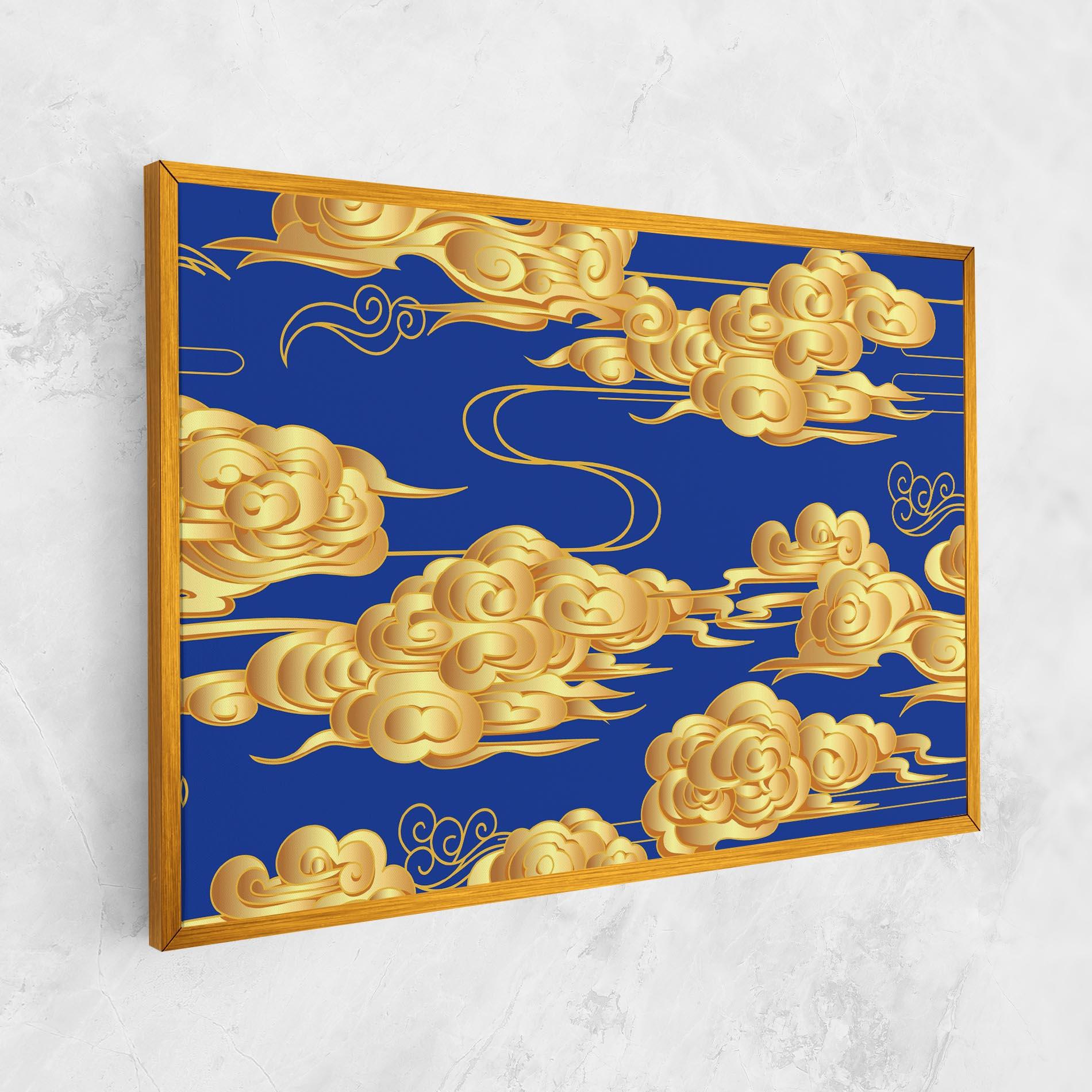 Картина на платно Gold Clouds mockup 1
