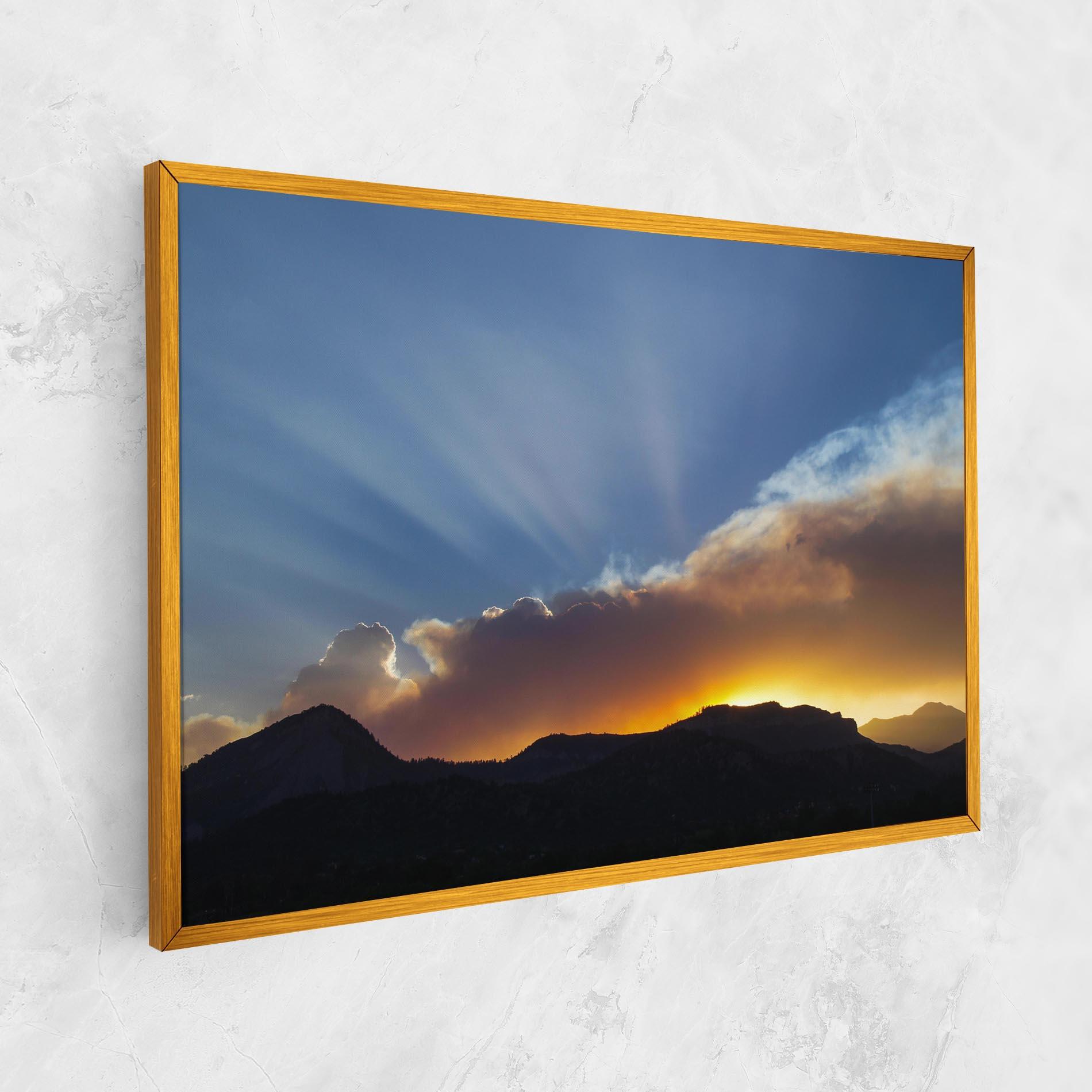 Картина на платно Mountain Silhouette Sunrise mockup 1