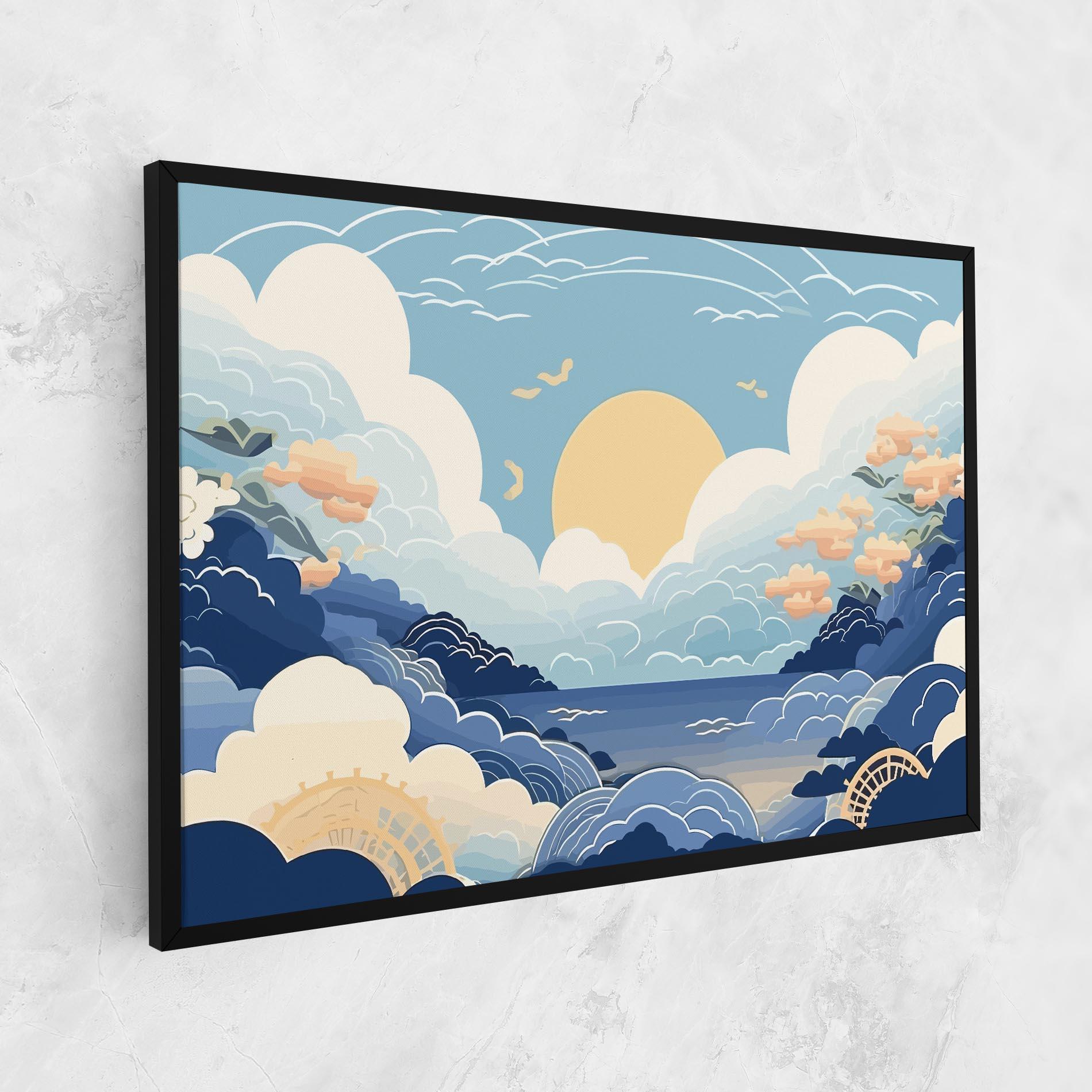 Картина на платно Big White Clouds mockup 1
