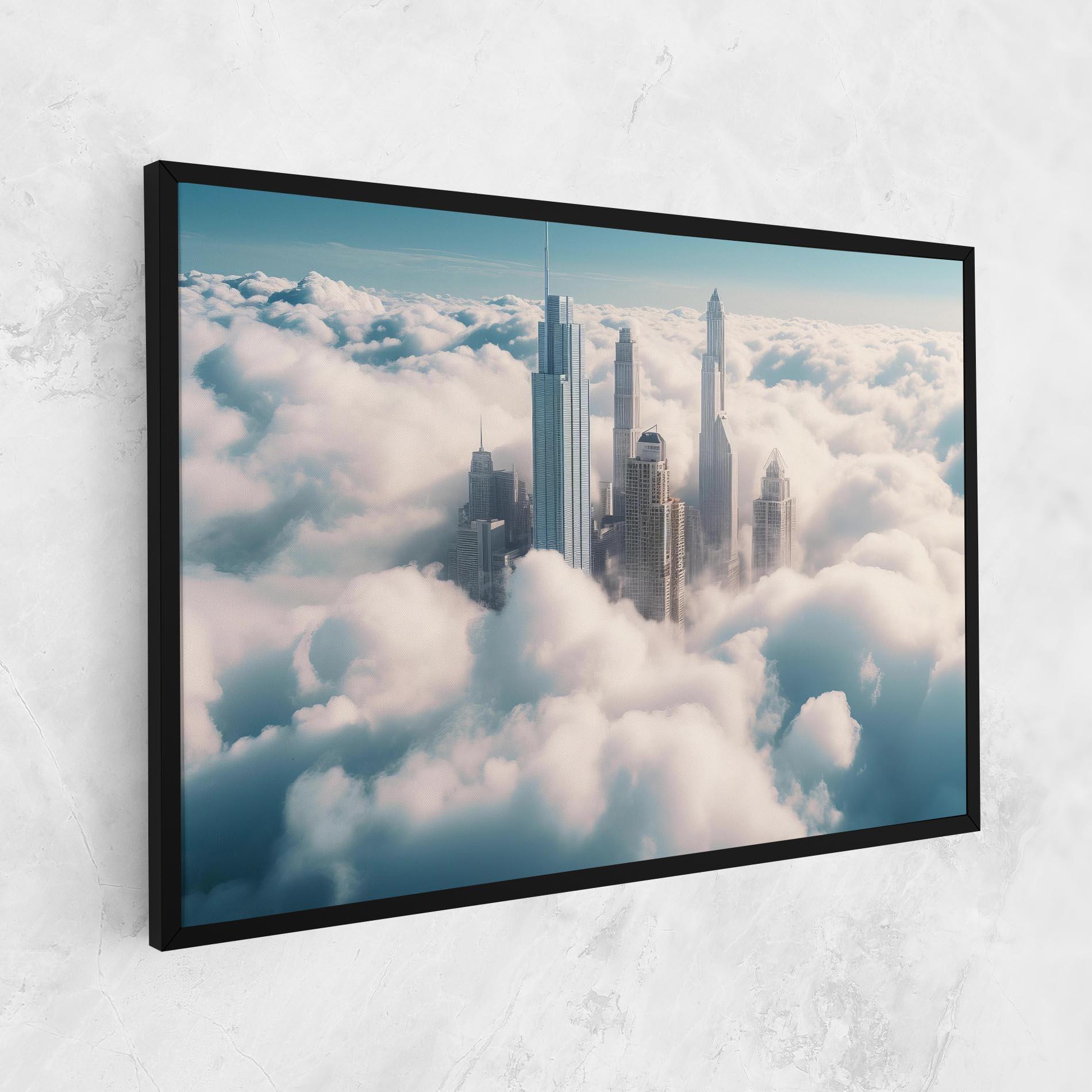Картина на платно City Above Clouds mockup 1
