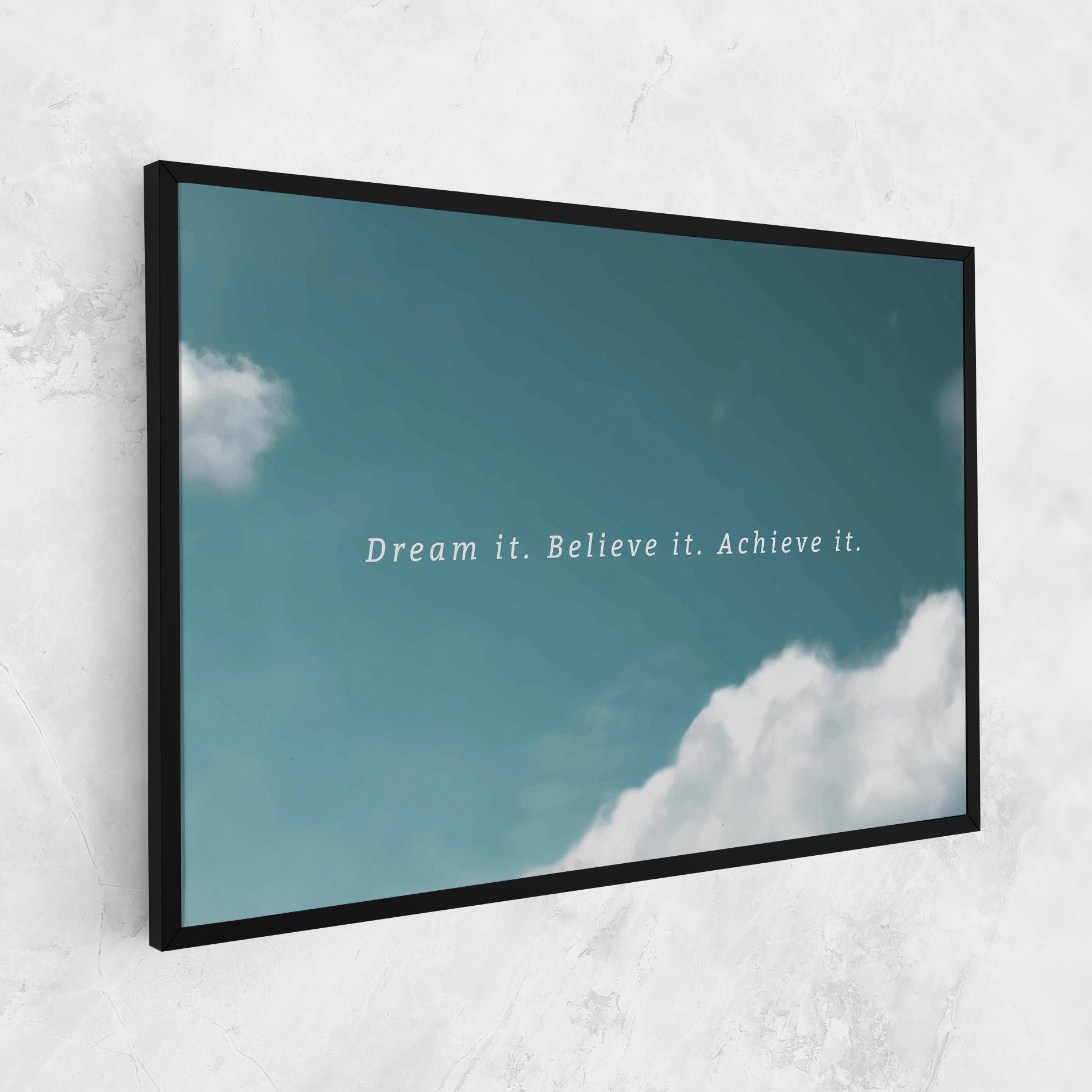 Картина на платно Clouds Text Green mockup 1