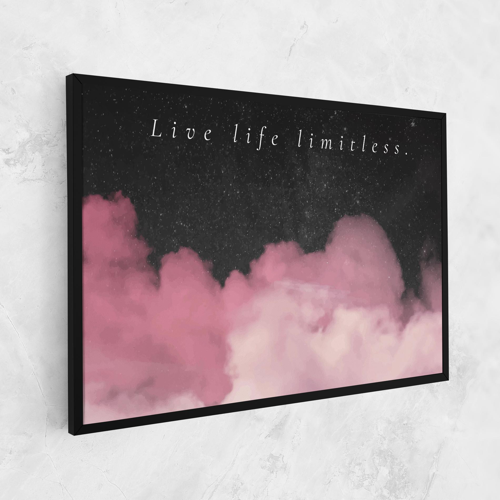 Картина на платно Clouds Text Pink mockup 1