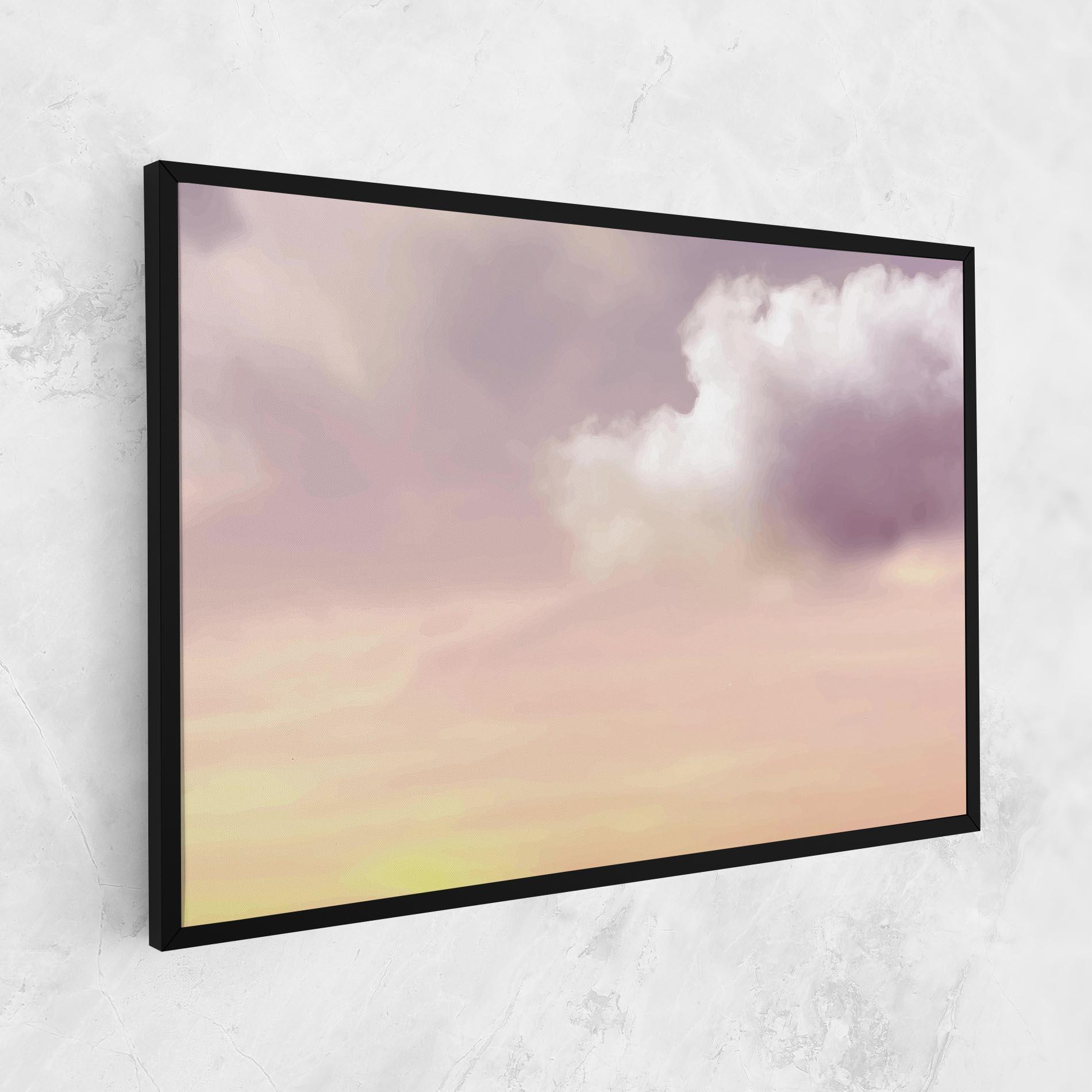 Картина на платно Clouds Watercolor Cream mockup 1