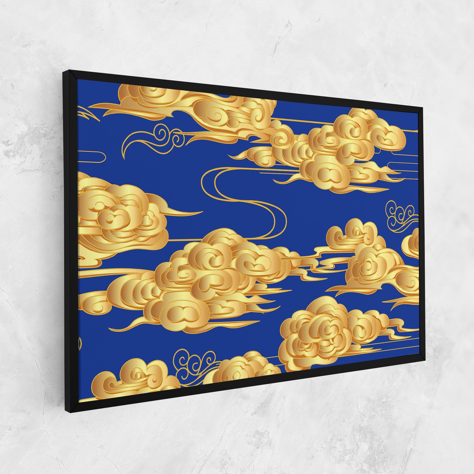 Картина на платно Gold Clouds mockup 1