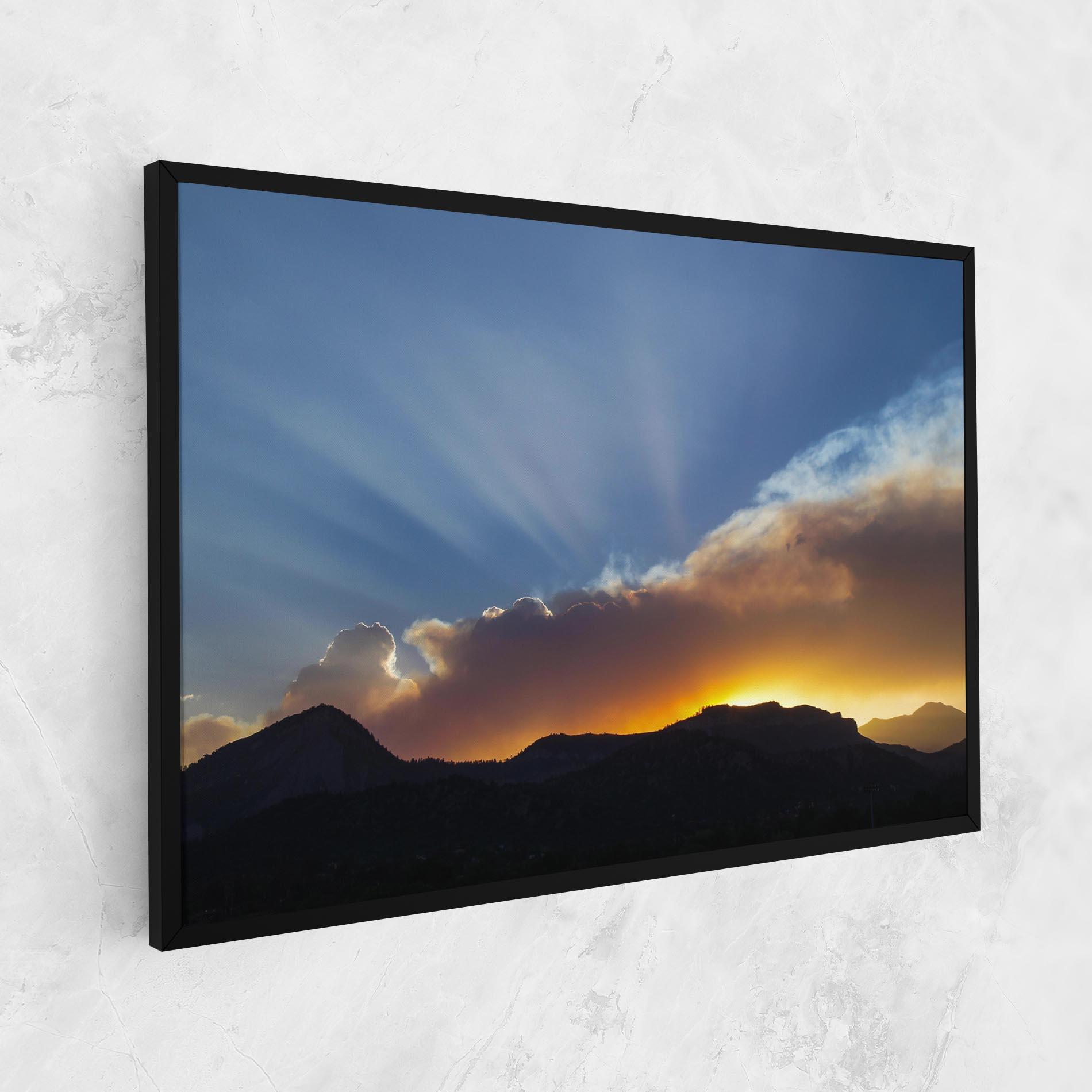 Картина на платно Mountain Silhouette Sunrise mockup 1