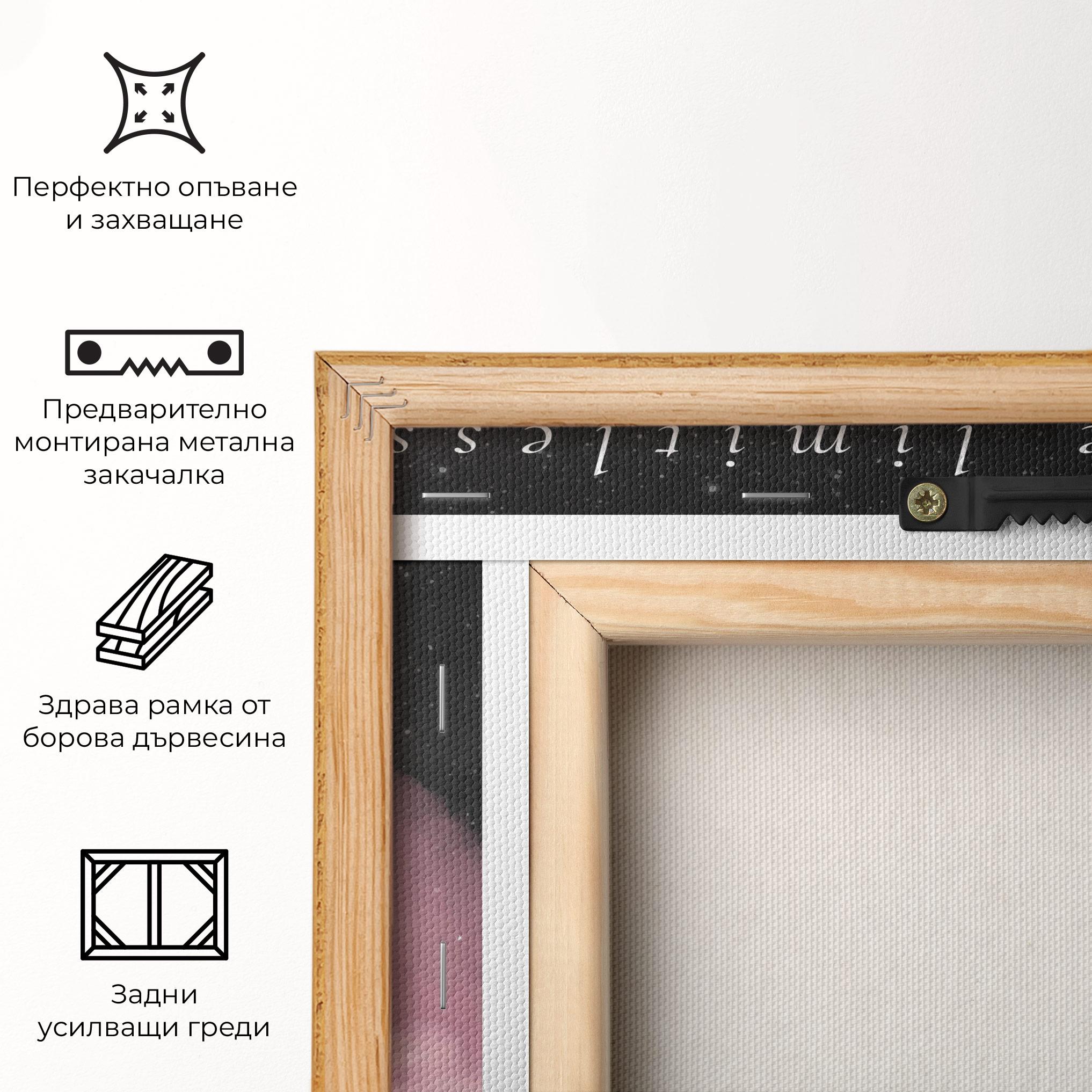 Картина на платно Clouds Text Pink mockup 5