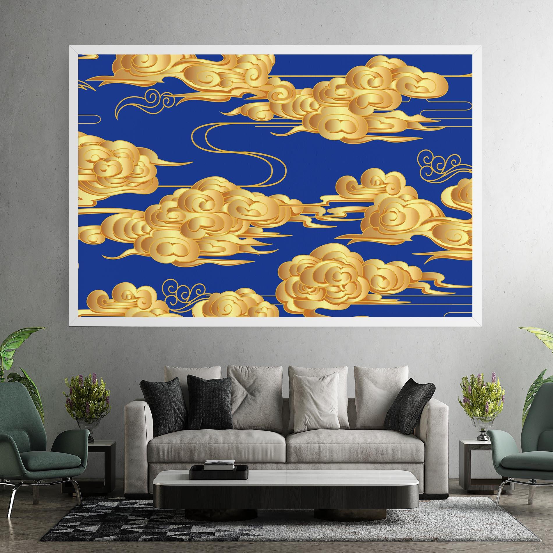 Картина на платно Gold Clouds mockup 7