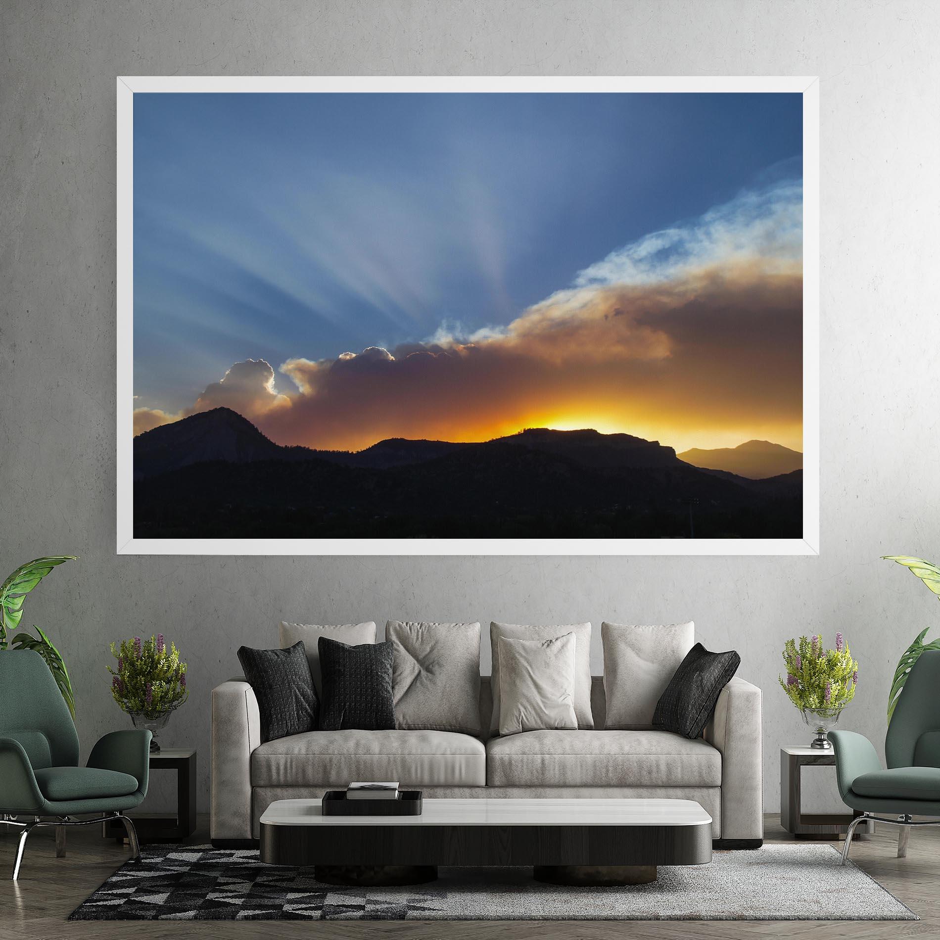 Картина на платно Mountain Silhouette Sunrise mockup 7