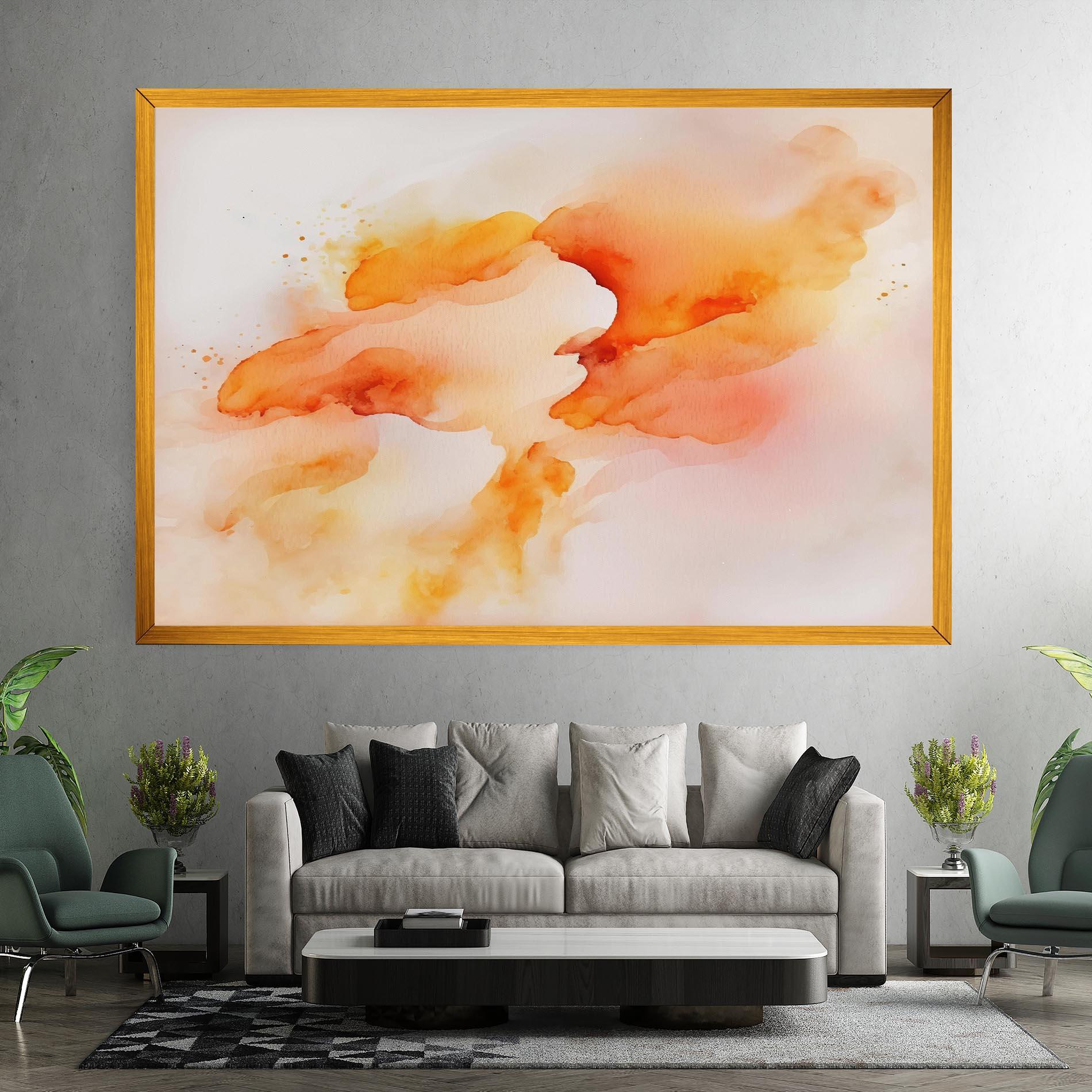 Картина на платно Abstract Orange Cloud mockup 7