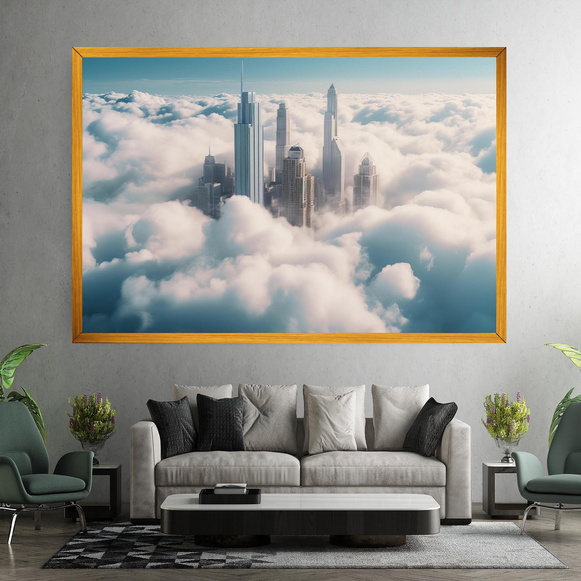 Картина на платно City Above Clouds mockup 7