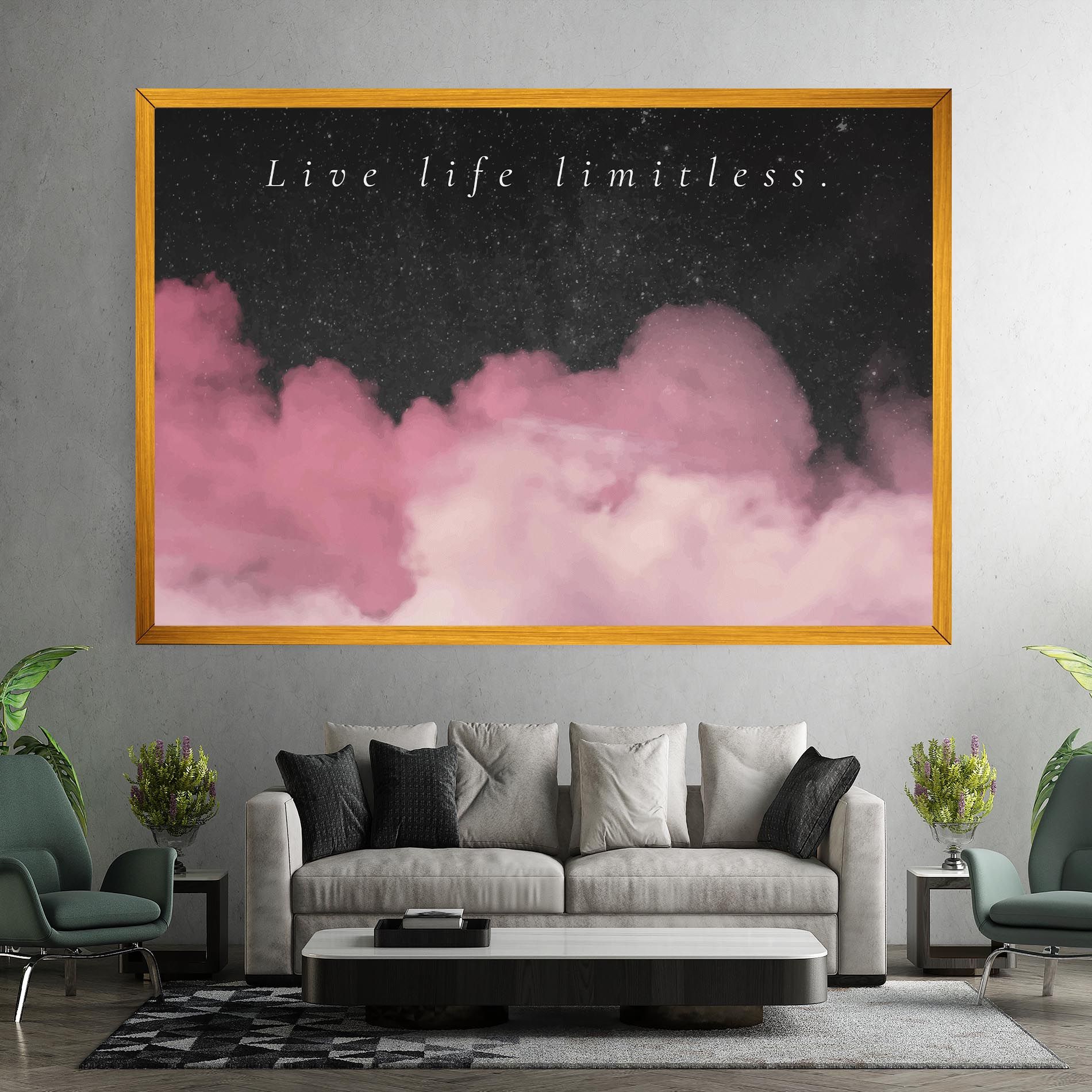 Clouds Text Pink mockup 7
