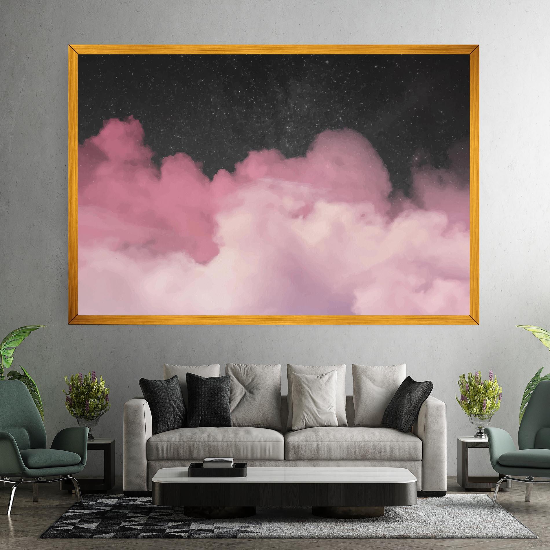 Картина на платно Clouds Watercolor Purple mockup 7