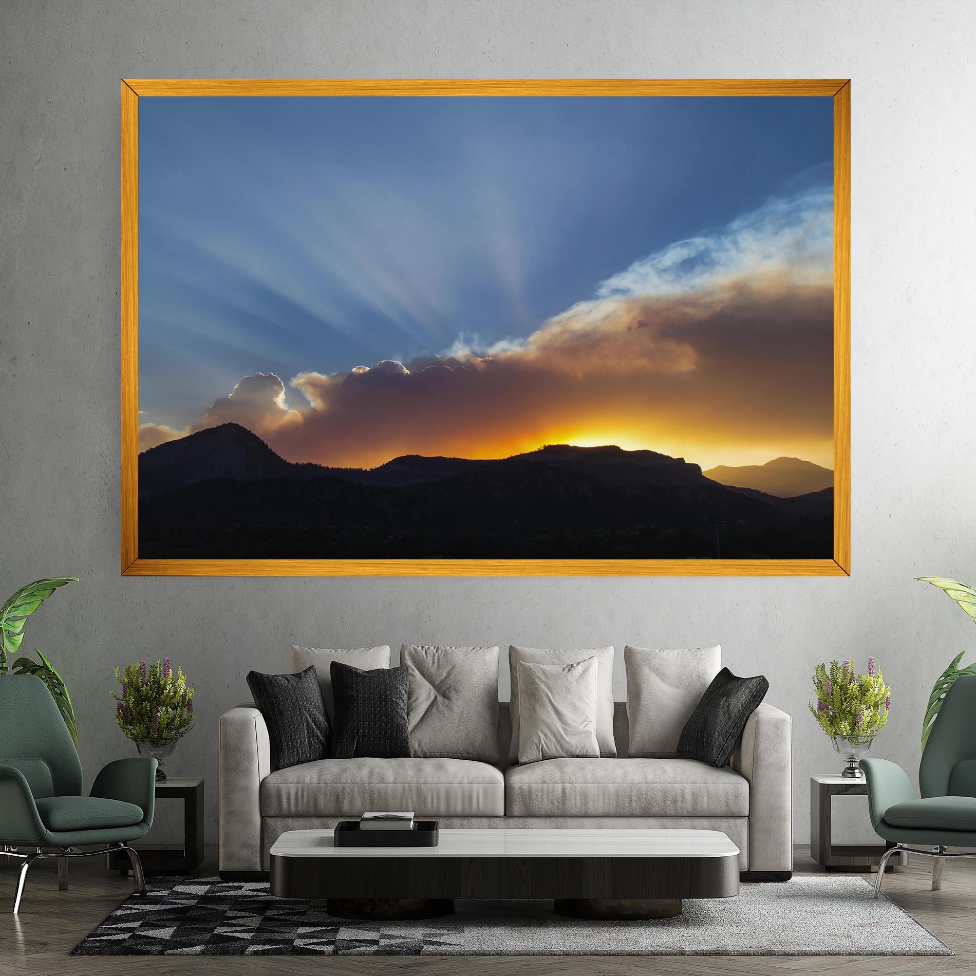Картина на платно Mountain Silhouette Sunrise mockup 7
