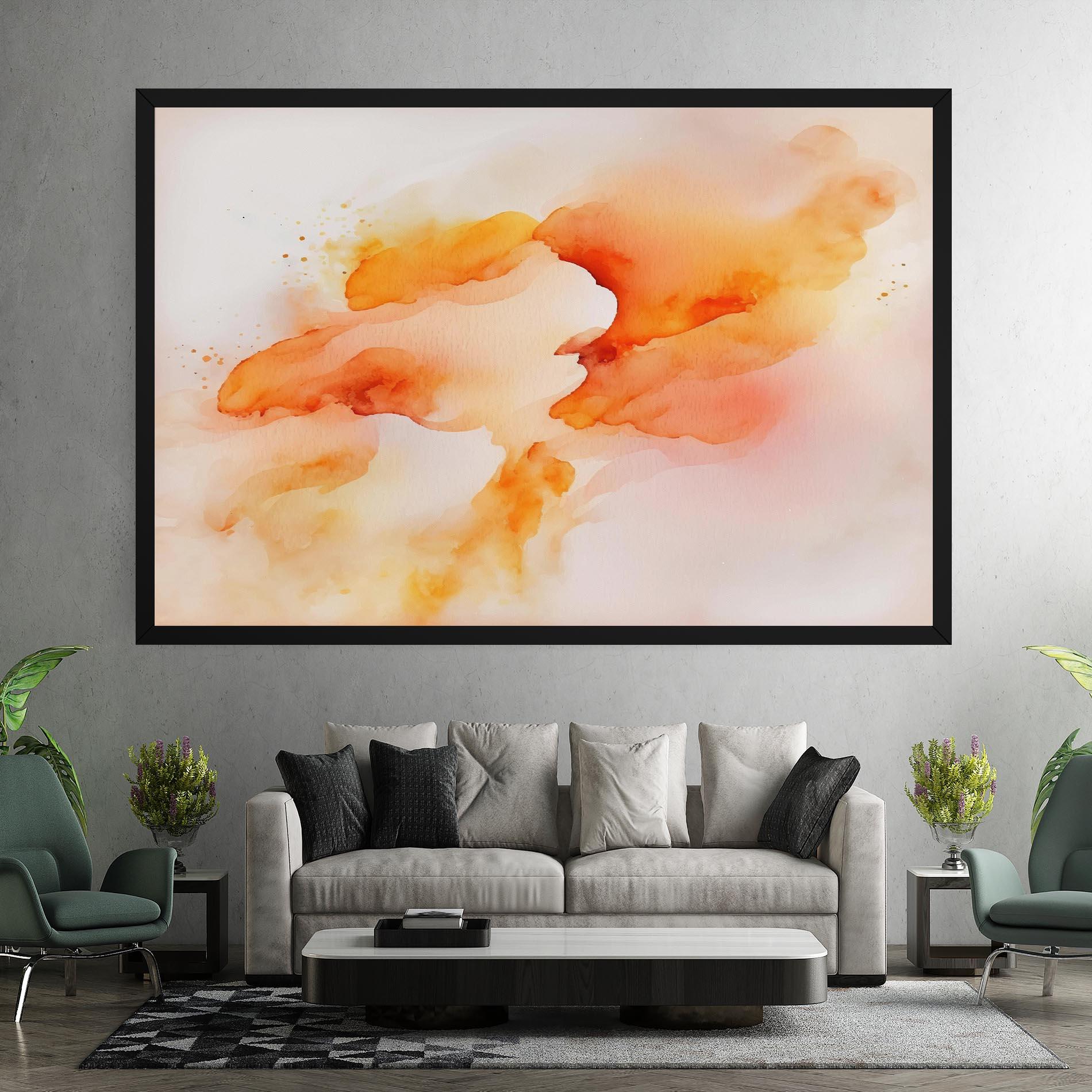 Картина на платно Abstract Orange Cloud mockup 7