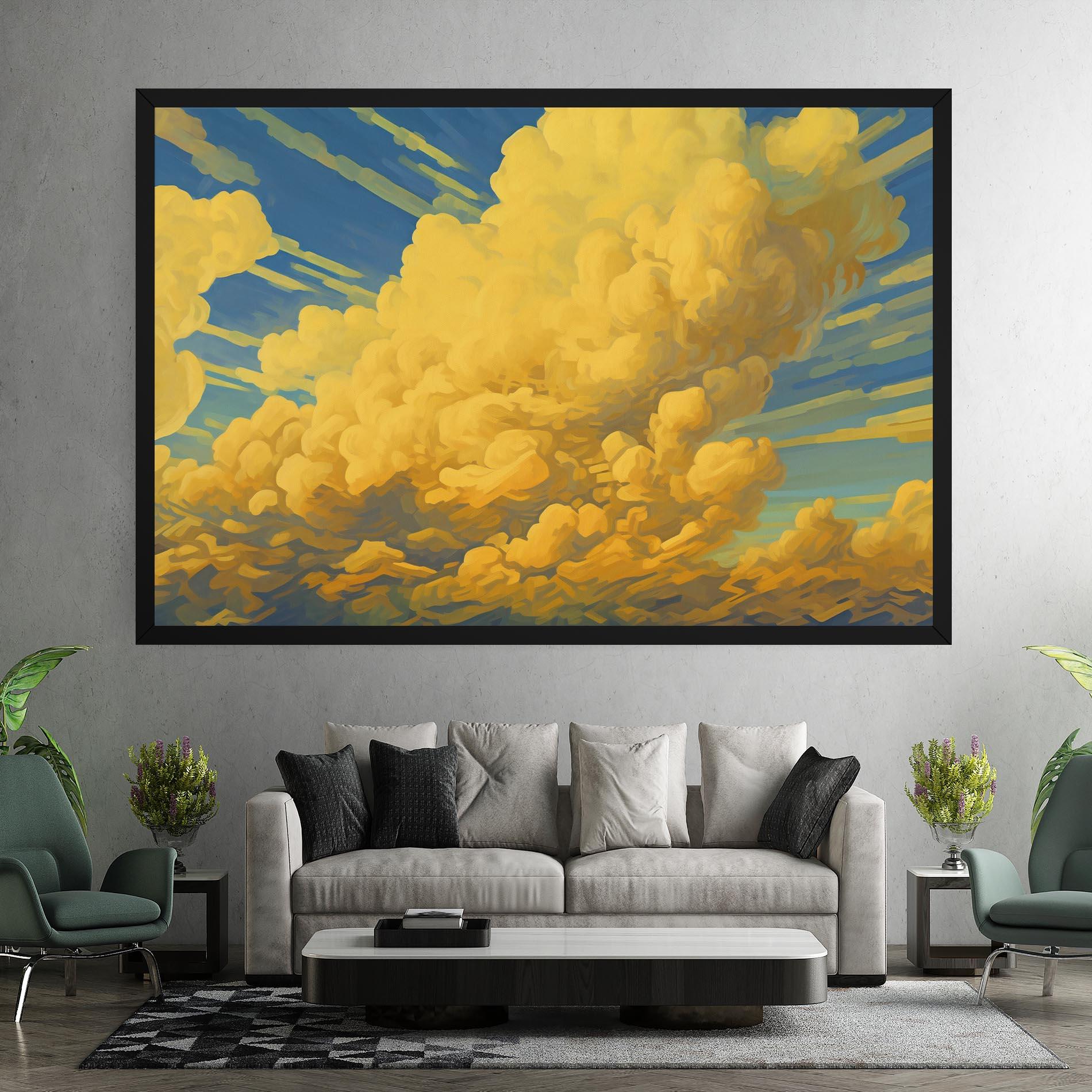 Картина на платно Big Yellow Cloud Art mockup 7