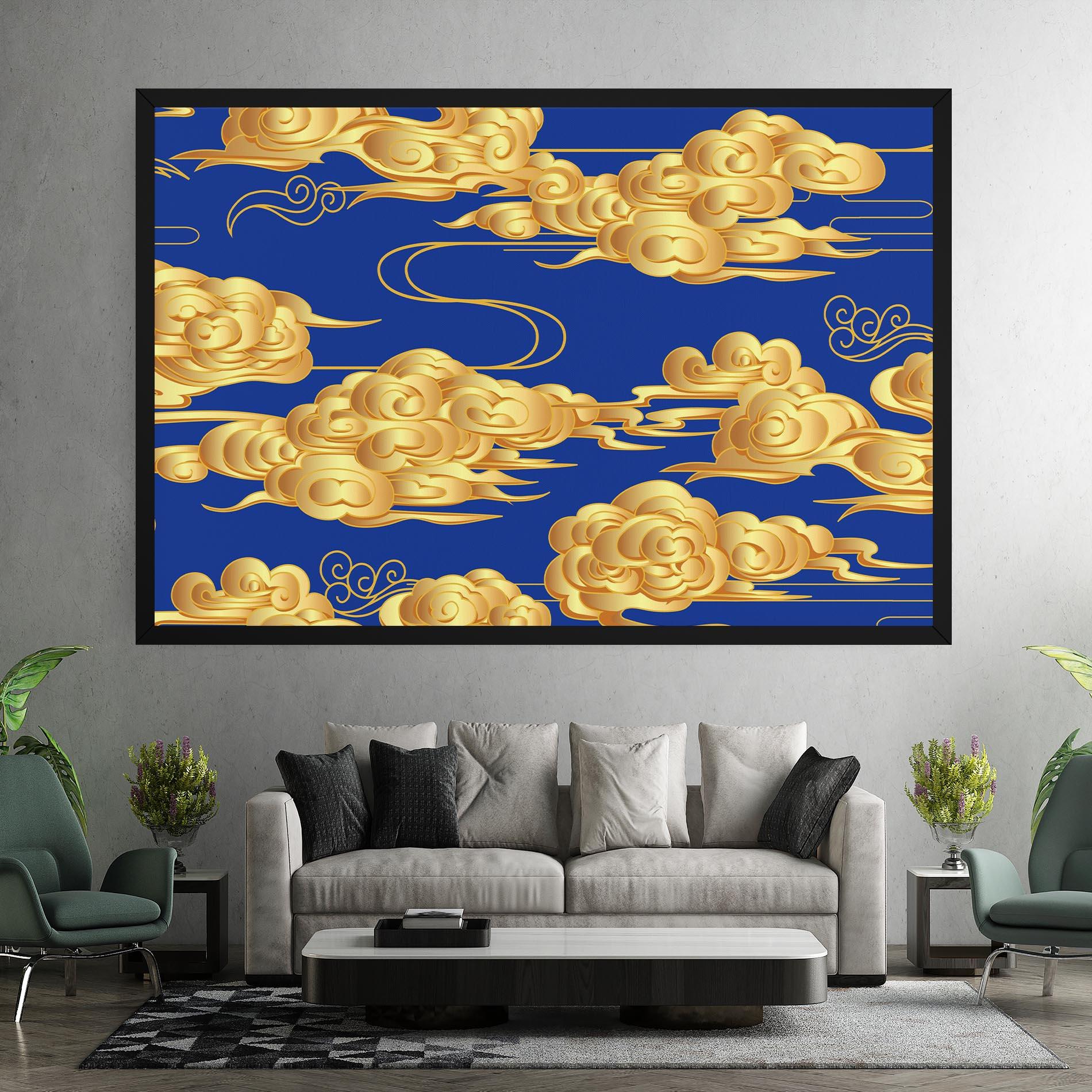 Картина на платно Gold Clouds mockup 7