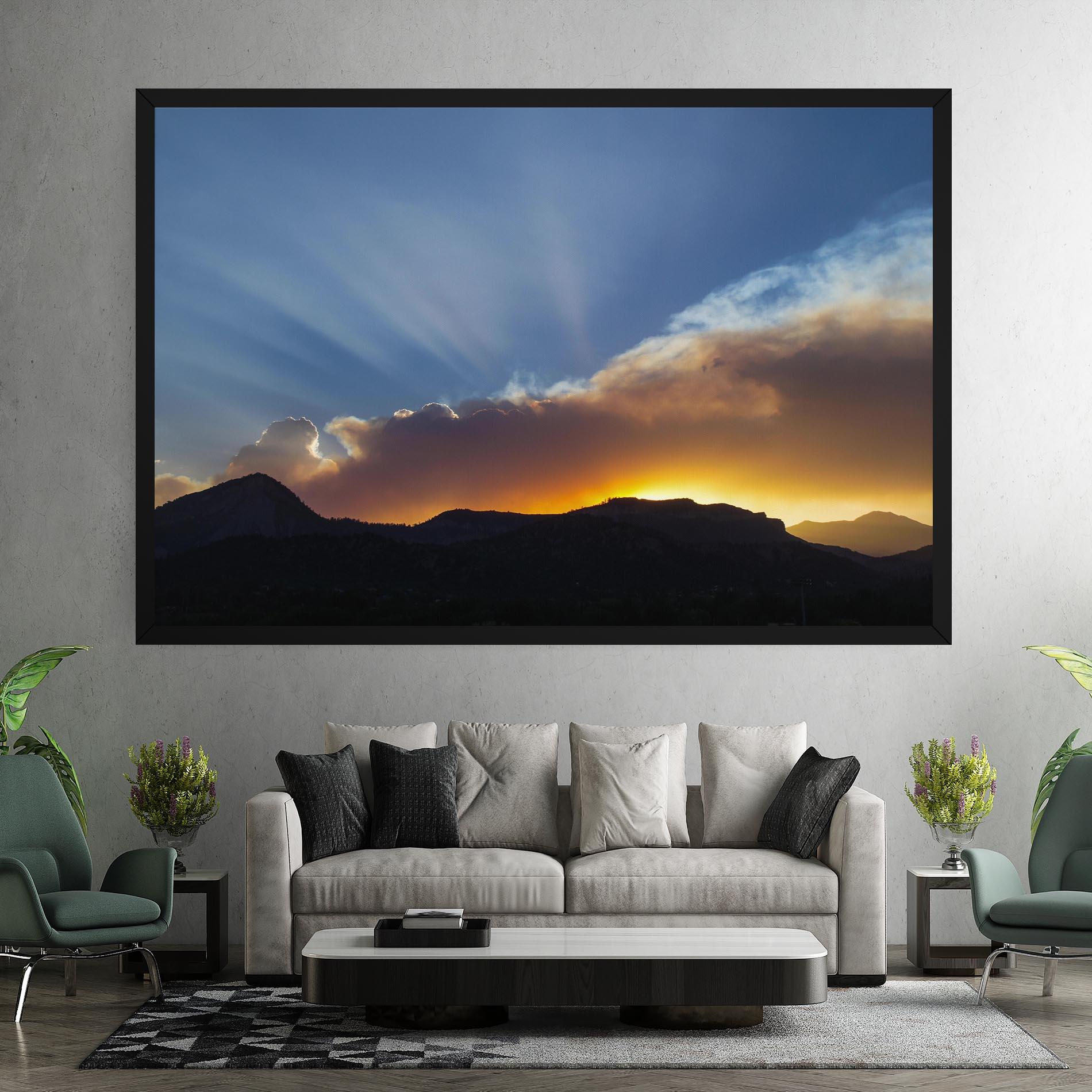 Картина на платно Mountain Silhouette Sunrise mockup 7