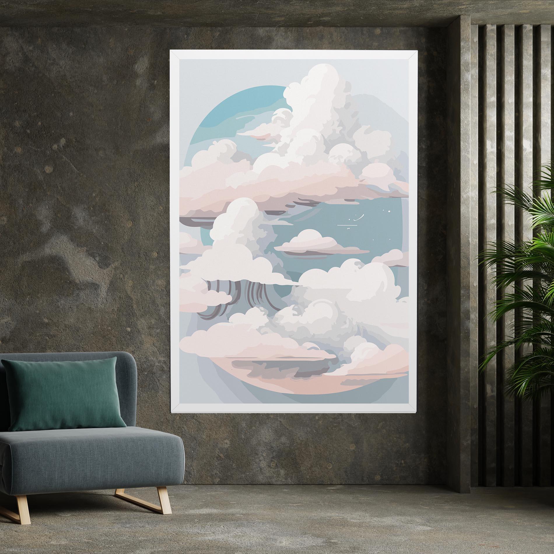 Картина на платно Cloud White Art mockup 7