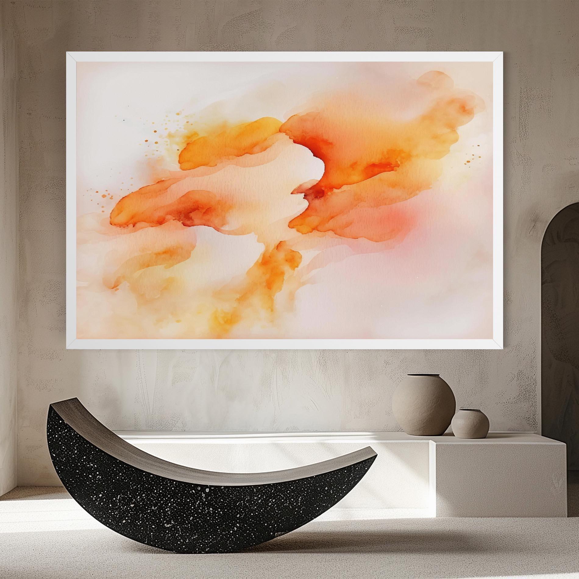 Картина на платно Abstract Orange Cloud mockup 8