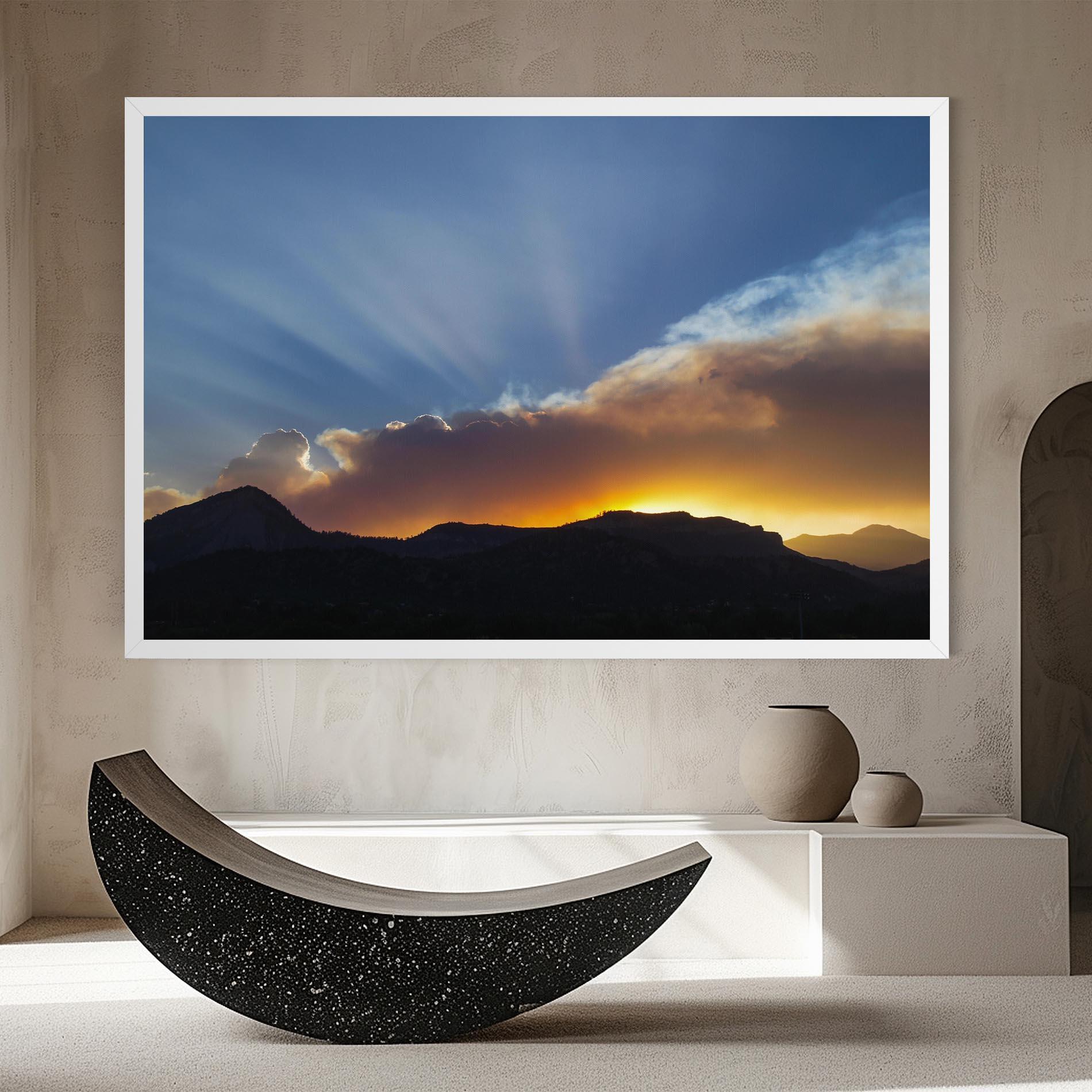 Картина на платно Mountain Silhouette Sunrise mockup 8