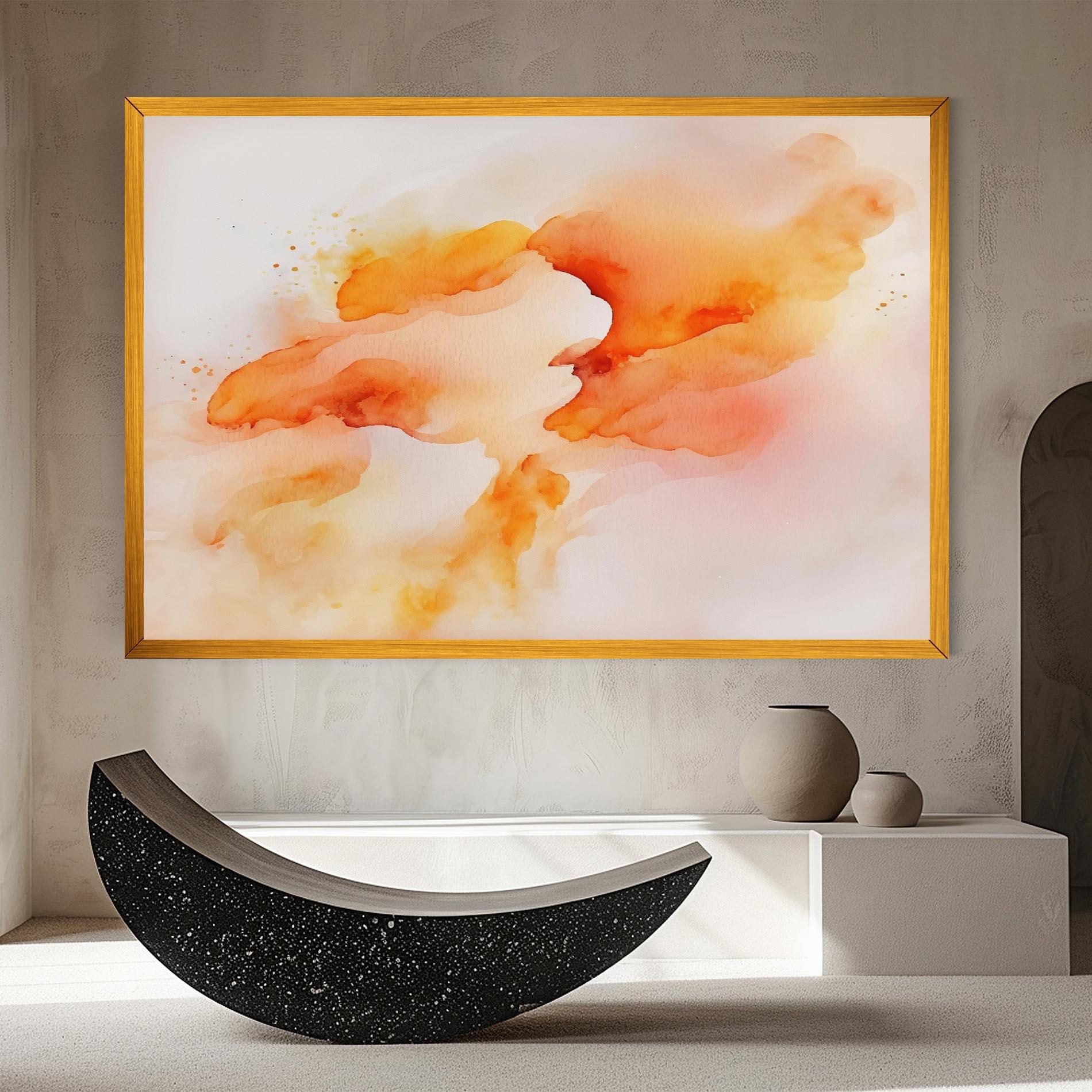Картина на платно Abstract Orange Cloud mockup 8